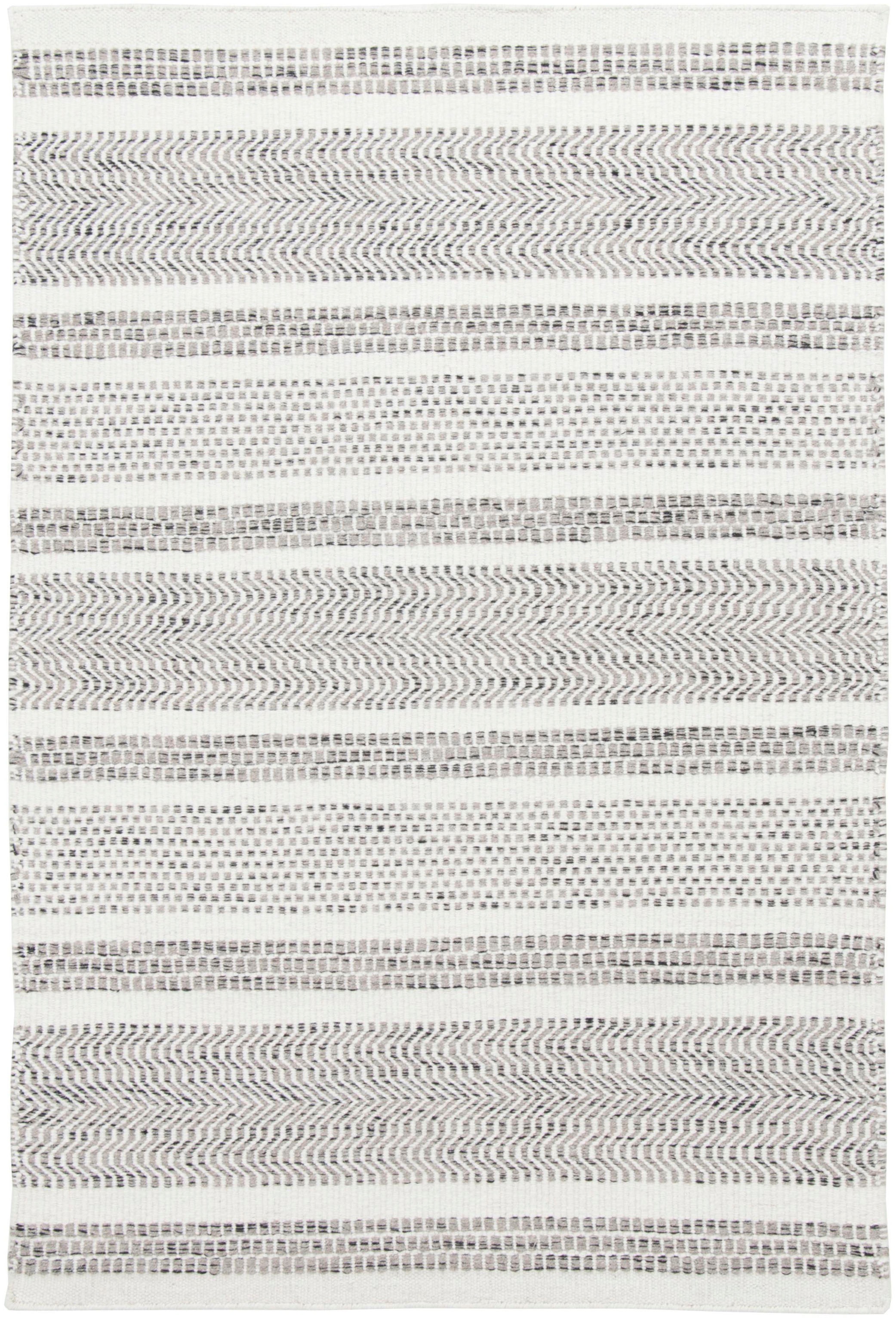THEKO Wollteppich »TRONDHEIM 05«, rechteckig, 10 mm Höhe, Flachgewebe, gestreift, reine Wolle, handgewebt, Wohnzimmer