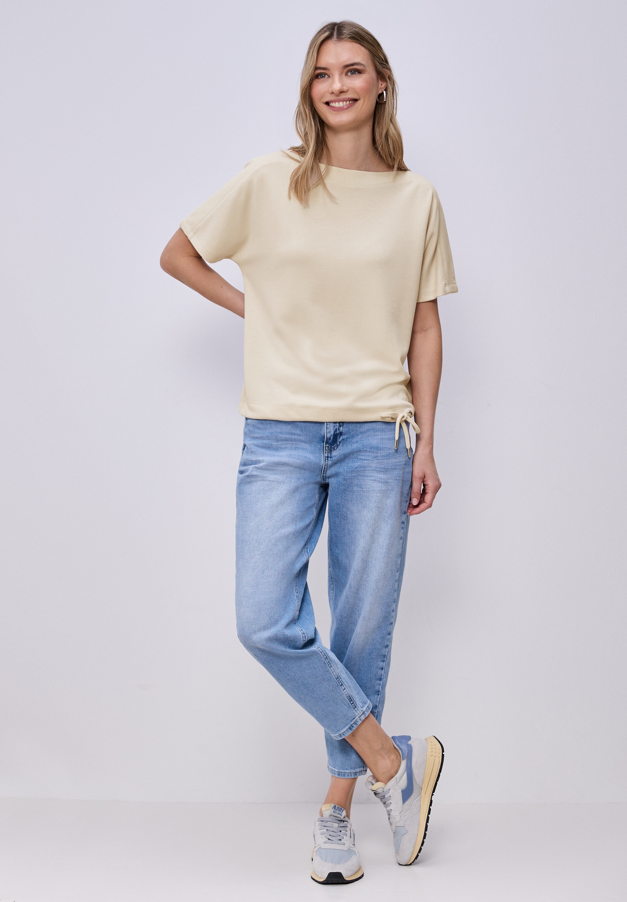 STREET ONE Kurzarmshirt mit elastischem Bund