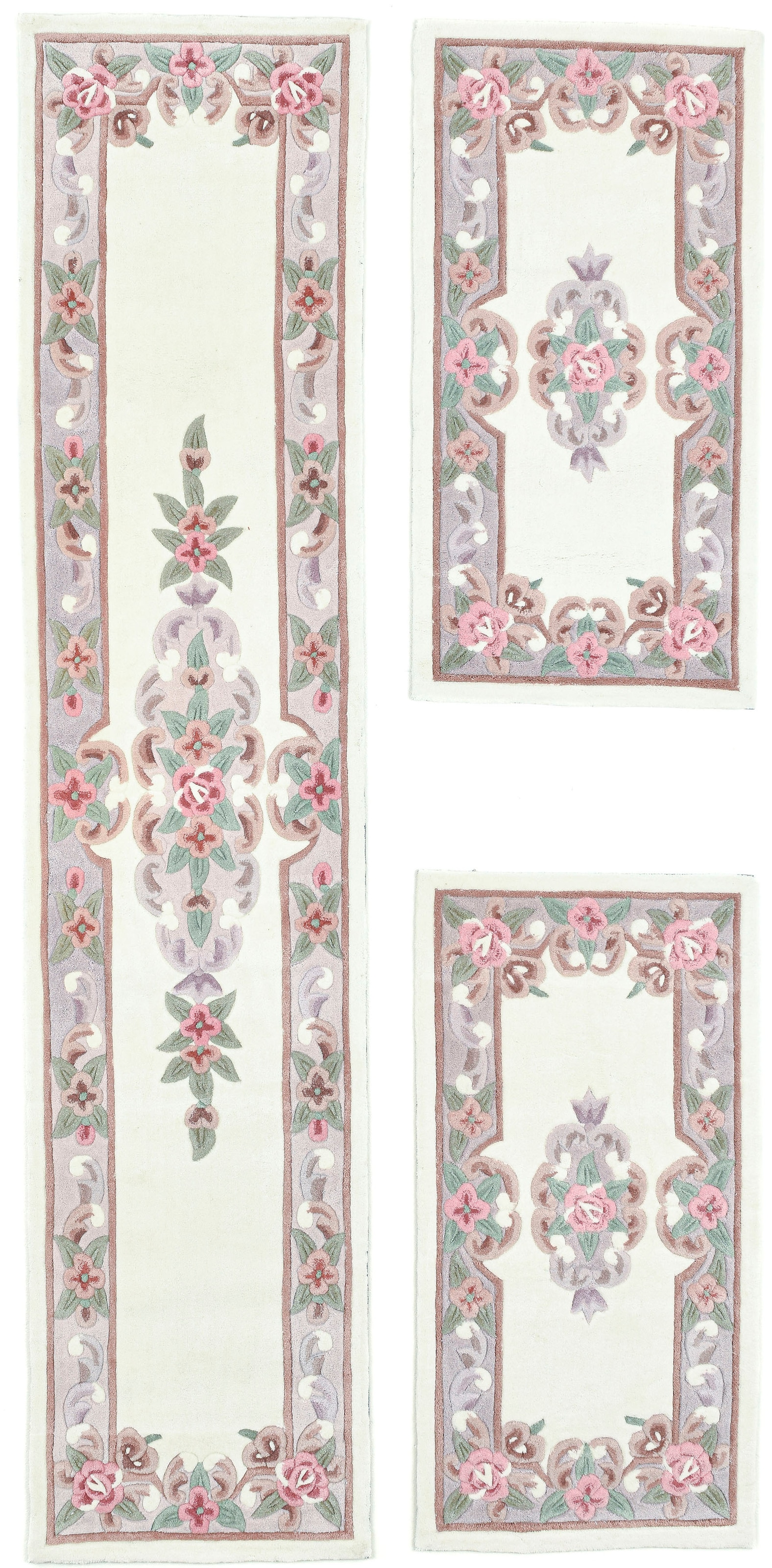 THEKO Bettumrandung »Ming« Höhe 14 mm 3 Stk. tlg. Bettvorleger, Läufer-Set, hochwertiges Acrylgarn, florales Design