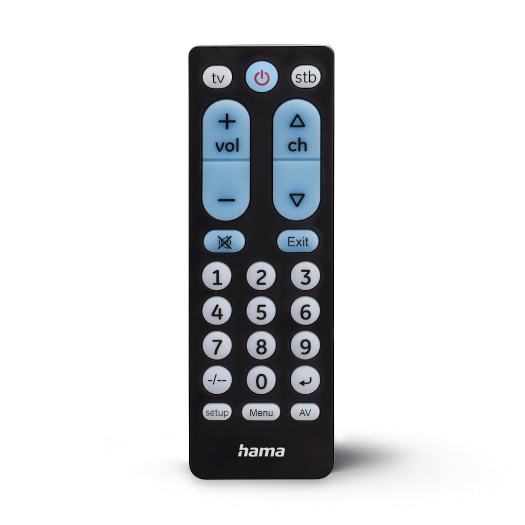 Hama Universal-Fernbedienung »Universal Infarot Fernbedienung für TV, DVD-Player, Receiver, schwarz«, 2-in-1