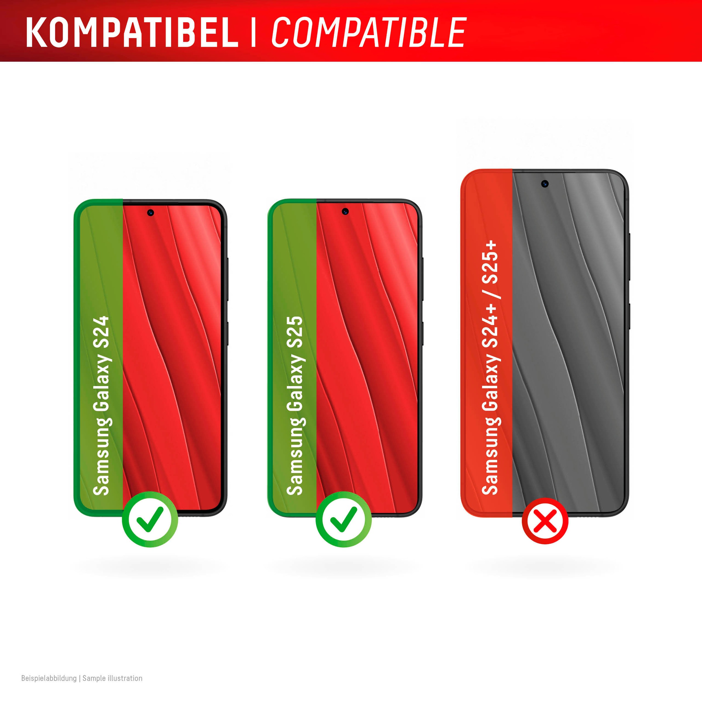 Displex Displayschutzglas »Real Glass« für Samsung Galaxy S24;Samsung Galaxy S25 Displayschutzfolie Displayschutz kratzer-resistent 10H splitterfest