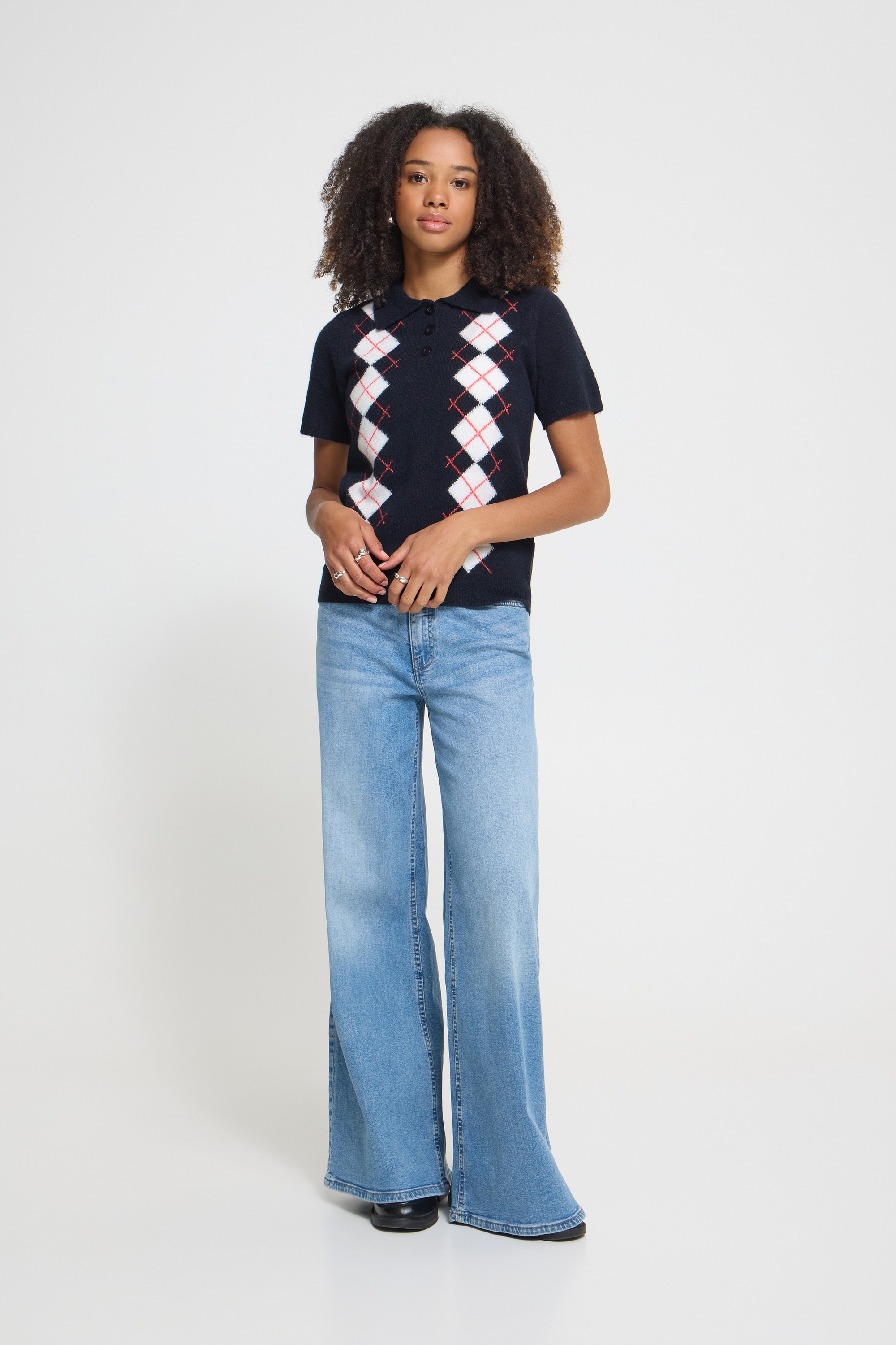 Ichi Kurzarmpullover »Damen Kurzarm-Bluse IHDASILA«