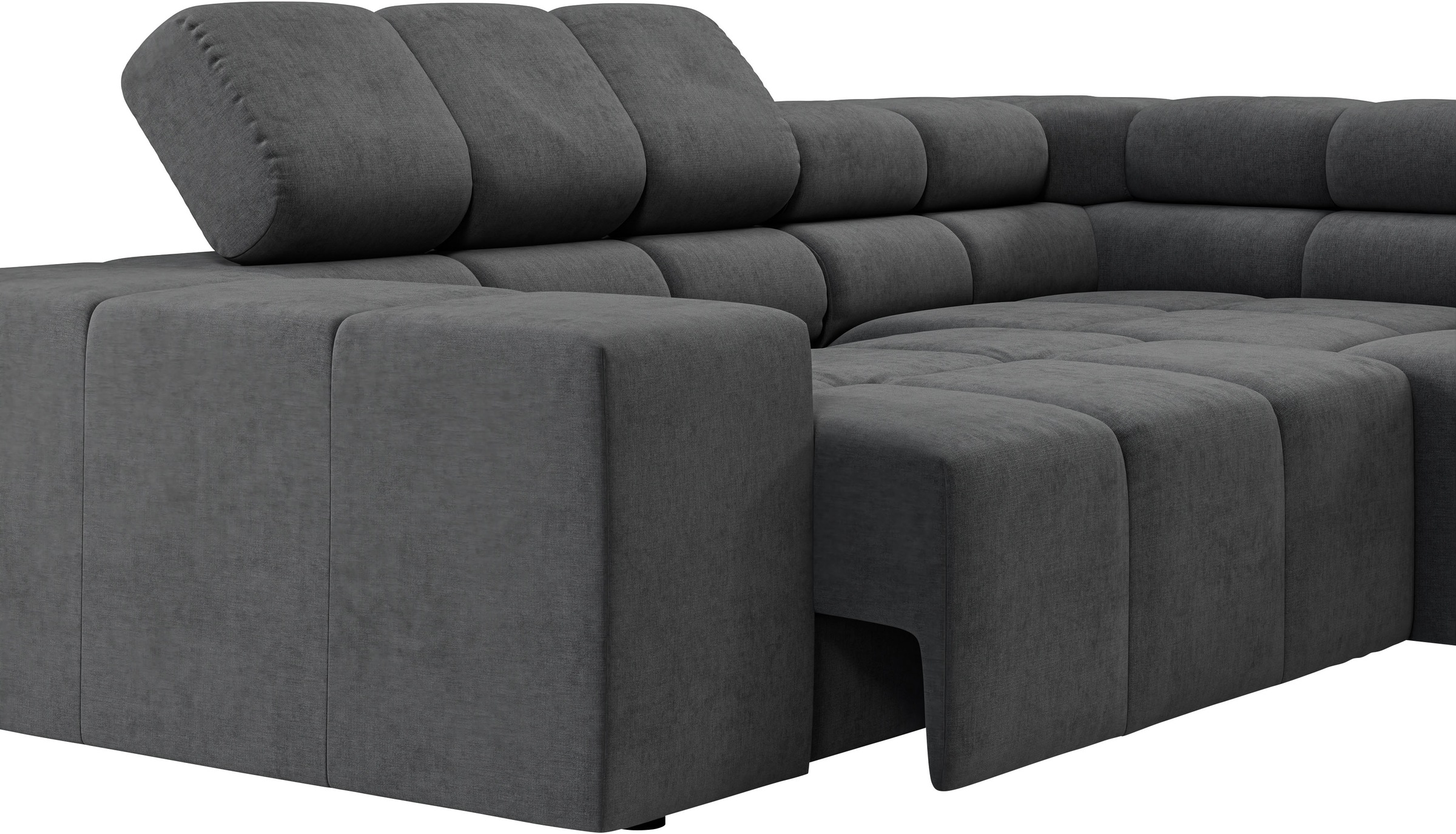 INOSIGN Ecksofa »Ancona, incl. Kopfteilverstellung + 3 Zierkissen, L-Form, bequem«, wahlweise motorische Sitztiefenverstellung, B/T(H: 249/215/70 cm