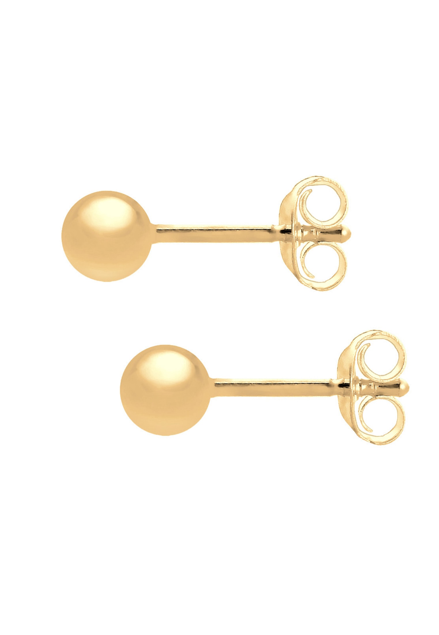 Elli Premium Paar Ohrstecker »Ohrringe Kugel Geo Basic Minimal Stilvoll Filigran 585 Gelbgold«