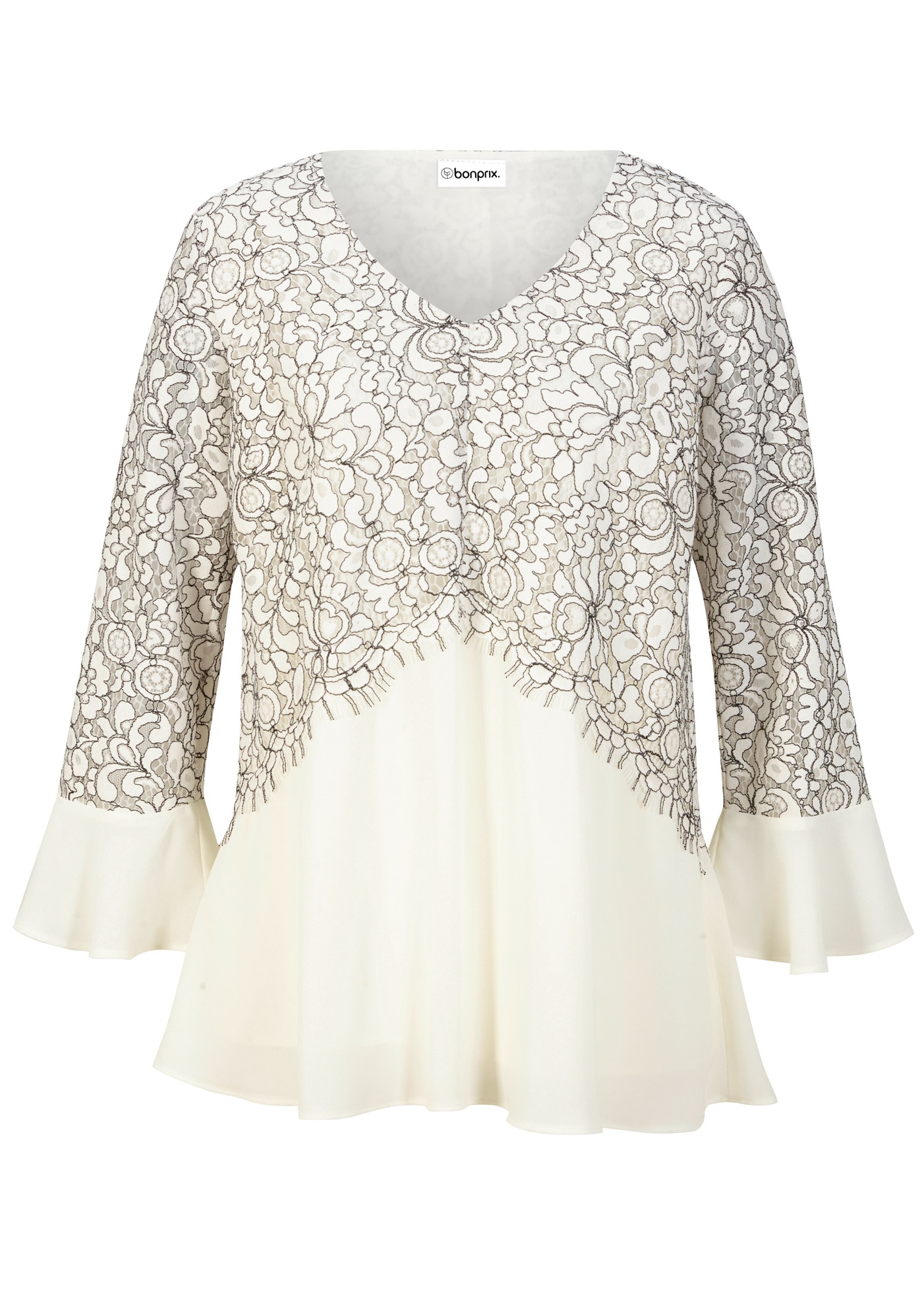 bonprix Tunika eleganter Stil für festliche Anlässe, mit modischem Spitzenbesatz