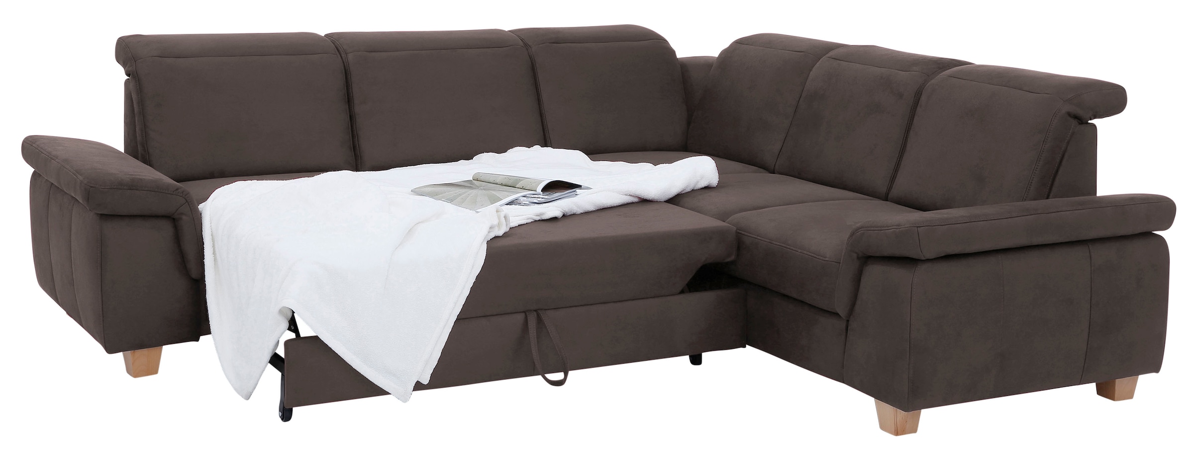 Home affaire Ecksofa »Dalia L-Form«, mit Federkernpolsterung, wahlweise mit Bettfunktion, Bettkasten