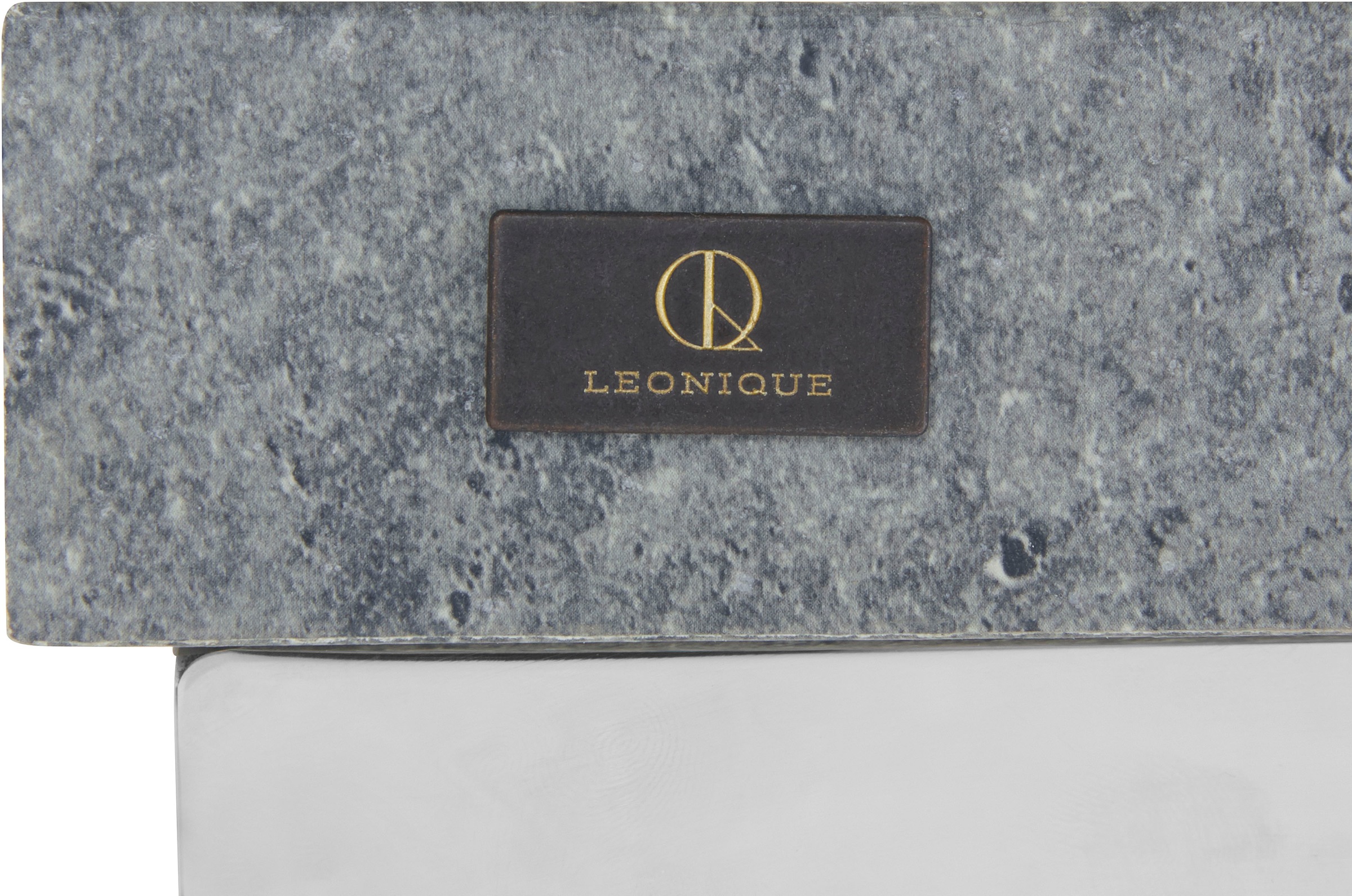 Leonique Schreibtisch »Eadmund«, (1 St.), Tischplatte in Beton Optik,  Gestell aus Metall verchromt, Höhe 76 cm online bei UNIVERSAL