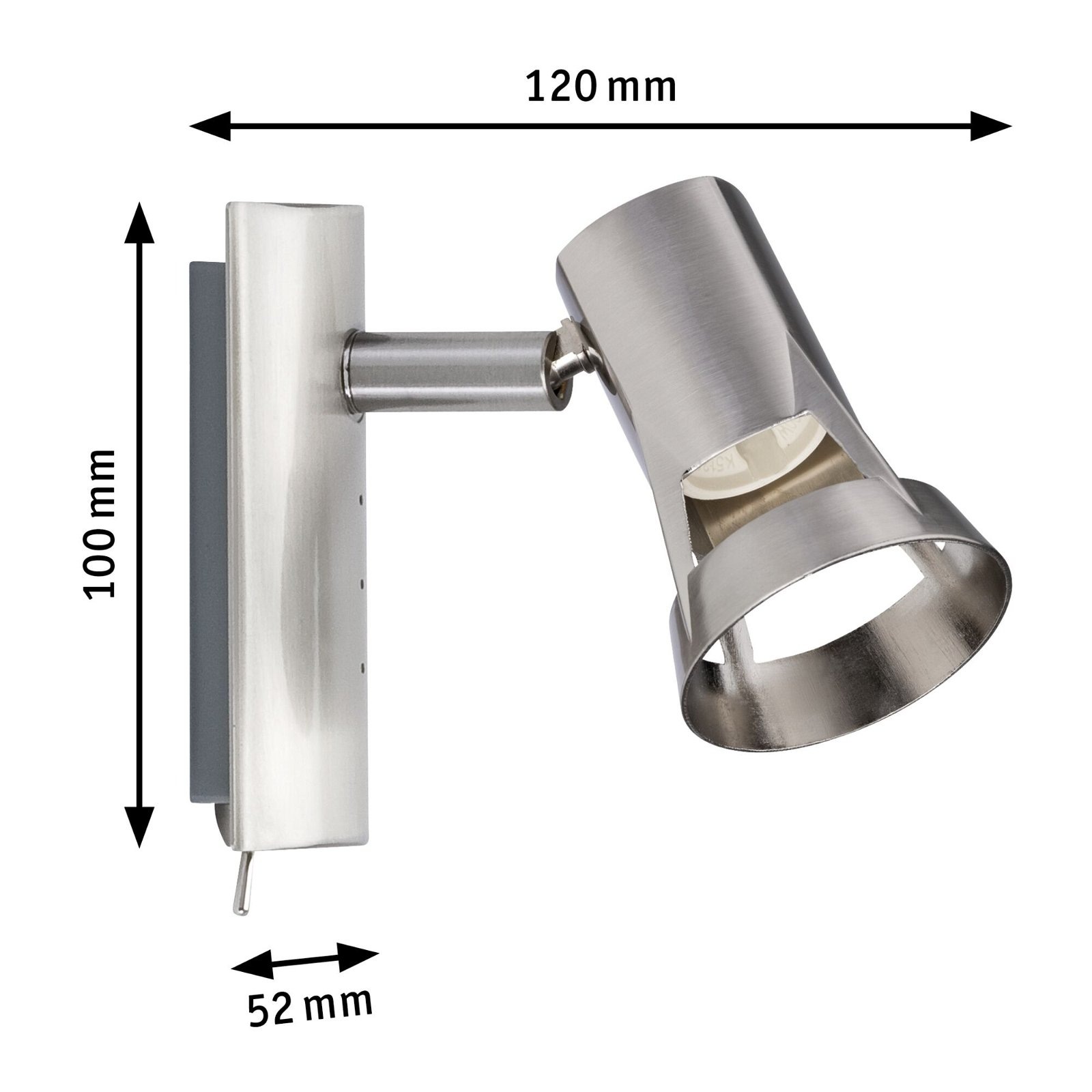 Paulmann Wandleuchte »Spotlight Teja« für LED Leuchtmittel  GU10 1 x 10 Watt, Nickel satiniert