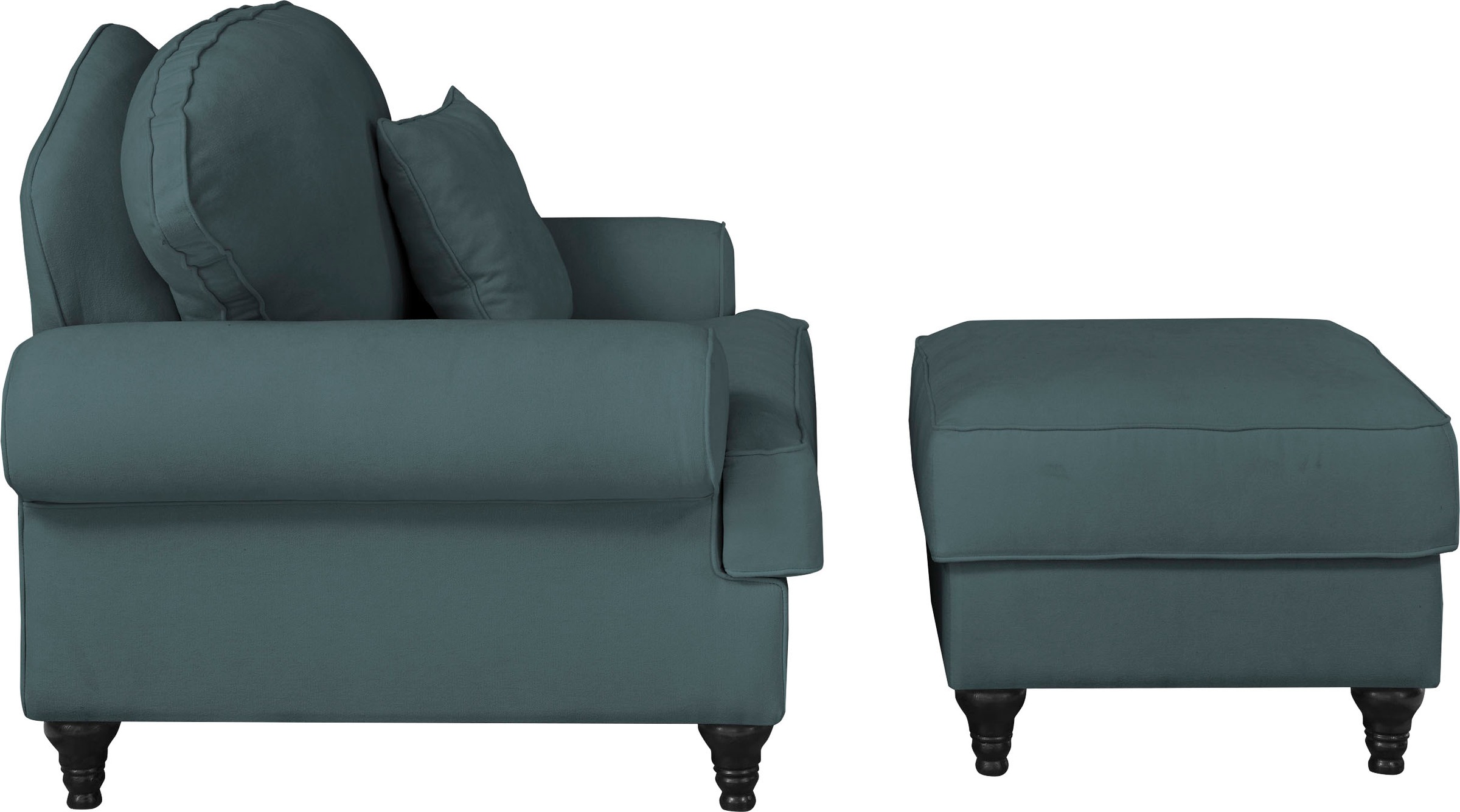 Home affaire Sessel »WESTMINSTER«, (Set, 2 St., 1Sessel, 1 Hocker), mit Federkern-Polsterung