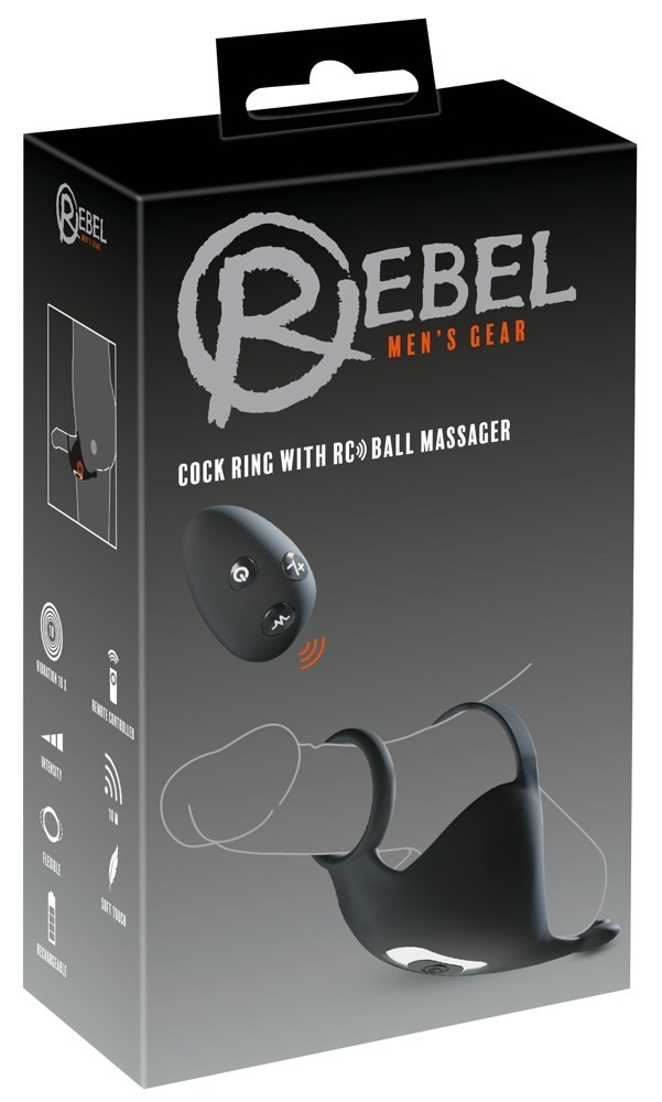REBEL Penisring »Hodenvibrator Cock ring with RC ball massager«