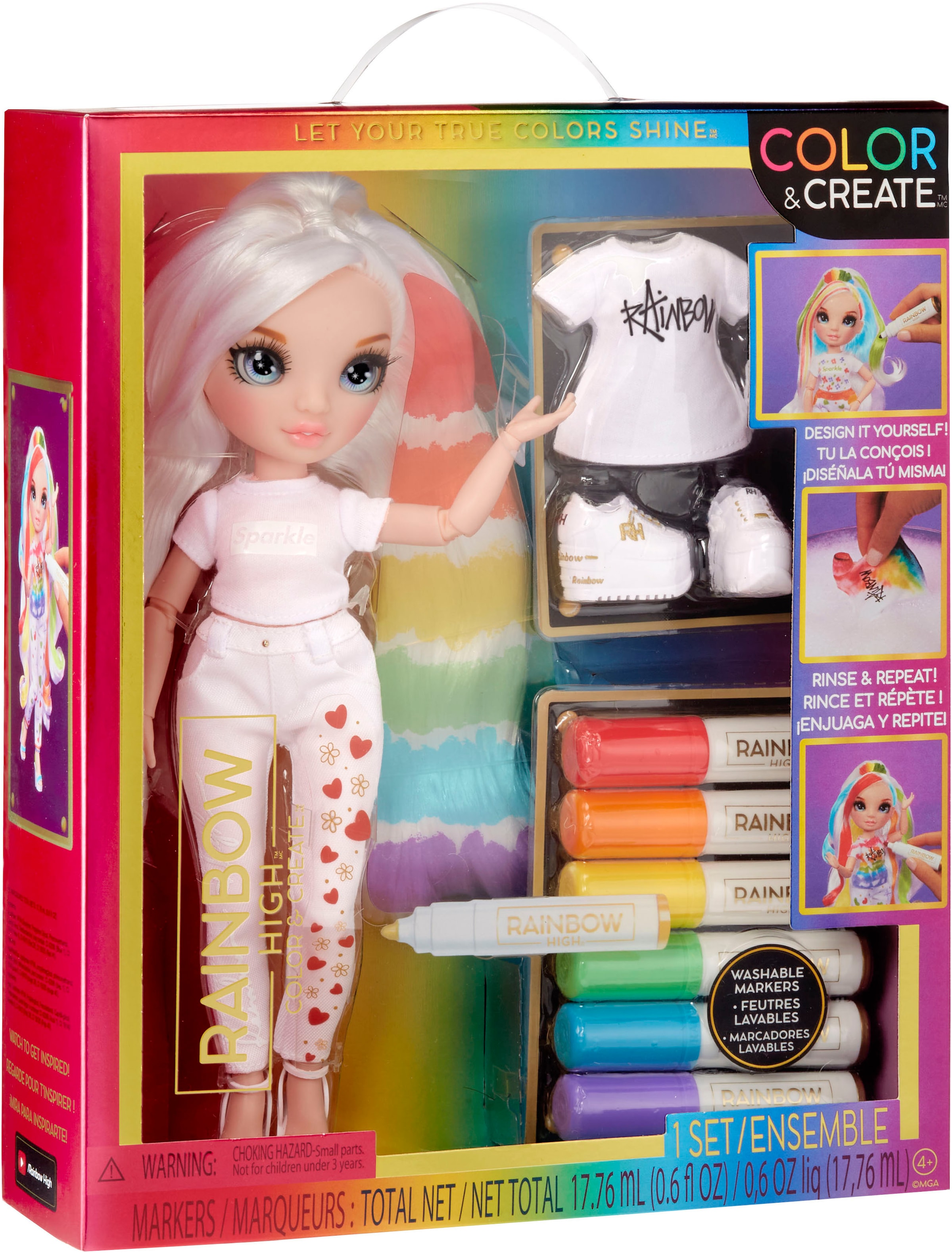 RAINBOW HIGH Anziehpuppe »Rainbow High Color & Create Fashion Doll - Blue Eyes«