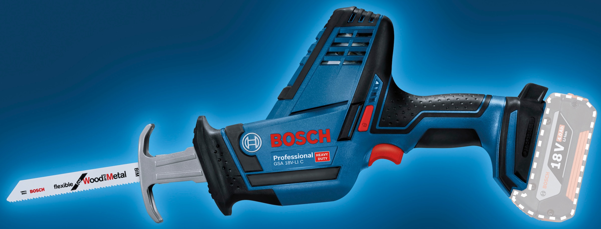 Bosch Professional Akku-Säbelsäge »»GSA 18V-LI C PROFESSIONAL««, werkzeuglose Einstellmöglichkeiten