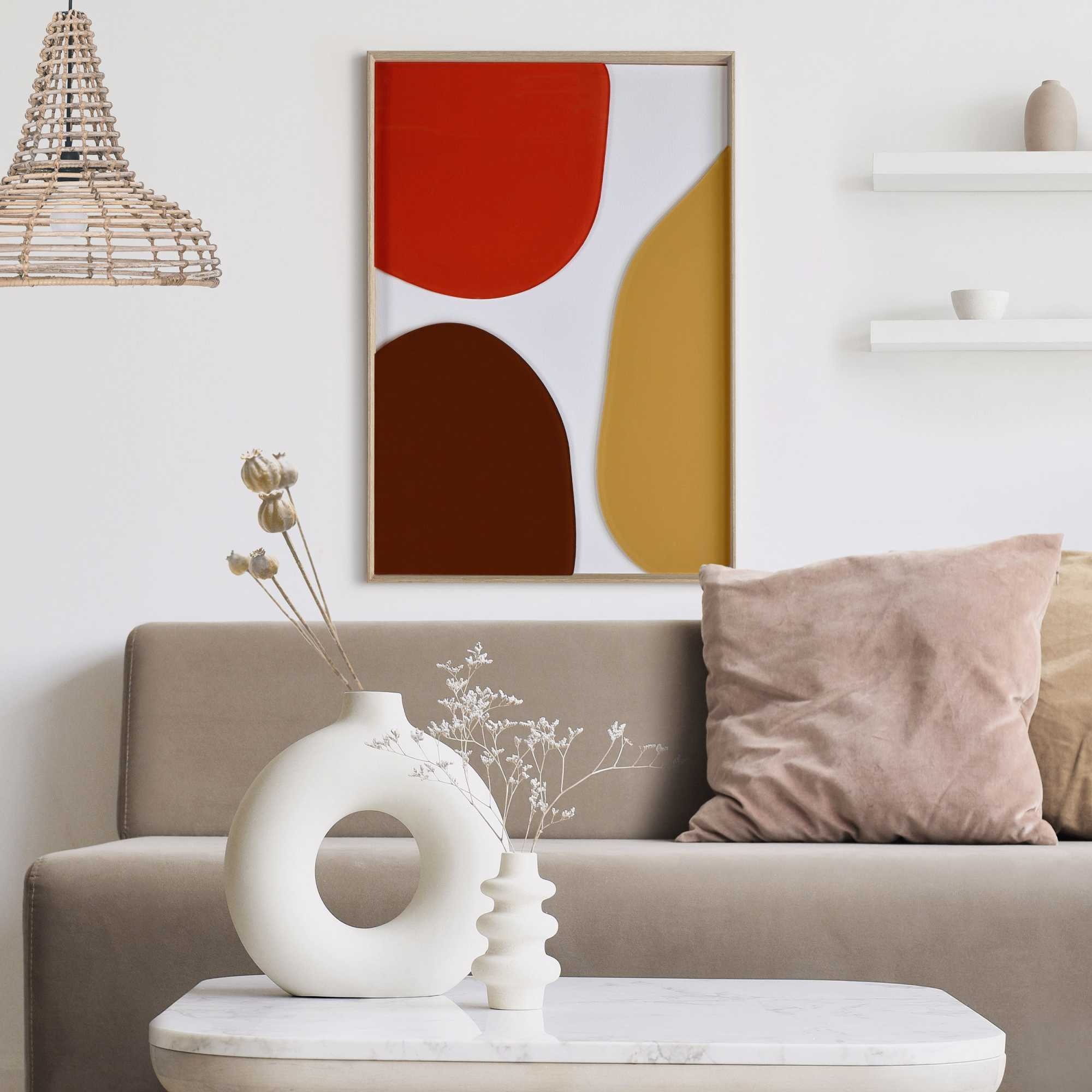 Reinders! Wandbild »Connected - terra teints« Wohnzimmer - Abstrakte Formen - Rot - MDF - Abstrakt - 50x70 cm