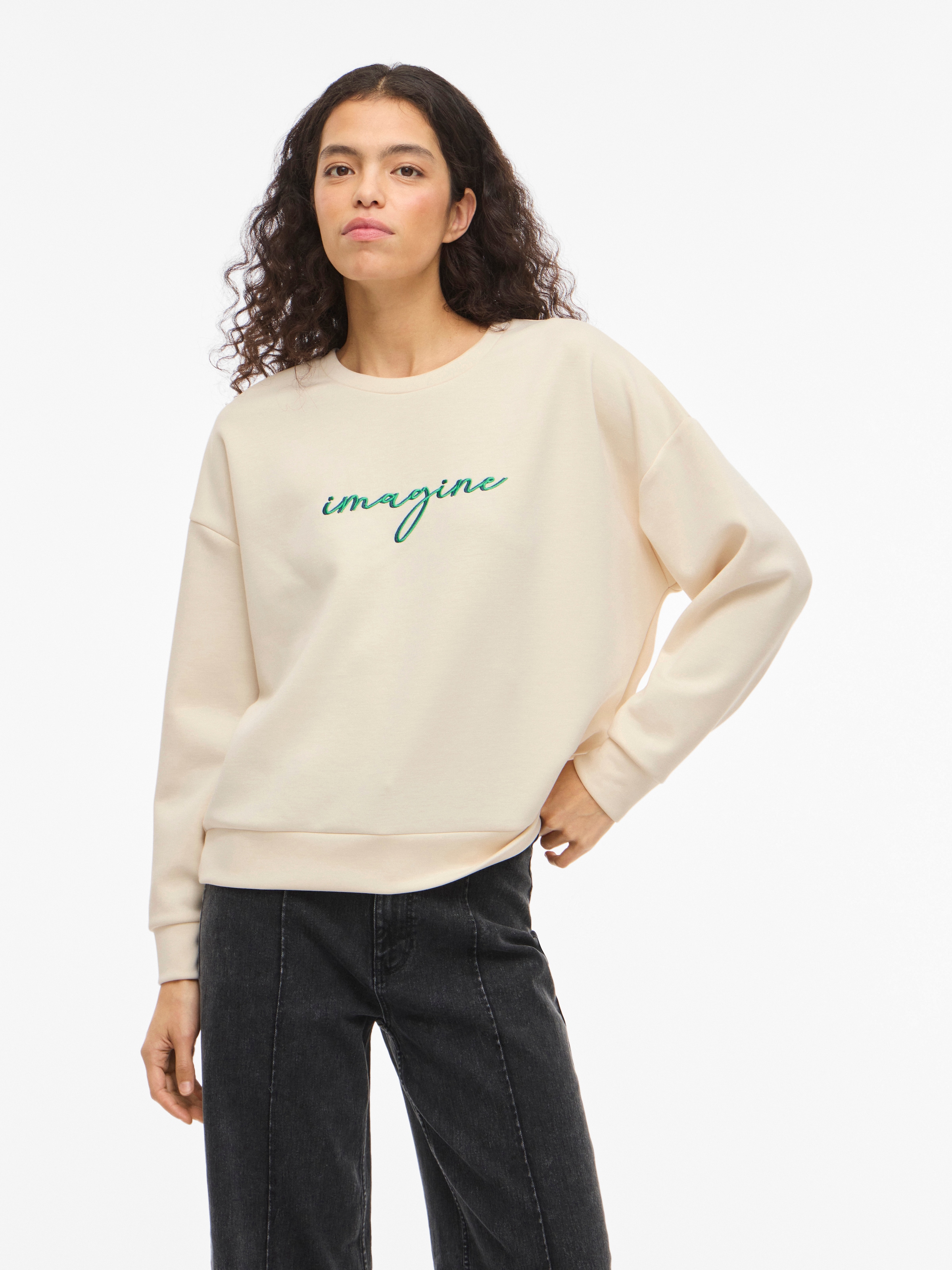 Vila Sweater »VISIFFI IMAGINE O-NECK L/S TOP/PB«
