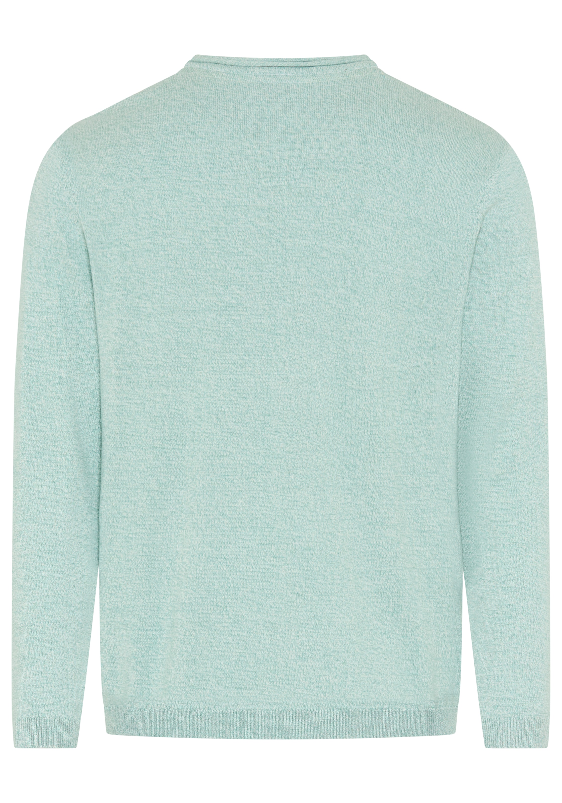 Bruno Banani Rundhalspullover aus Baumwolle, mit Rundhalsausschnitt, Langarm, melierte Optik