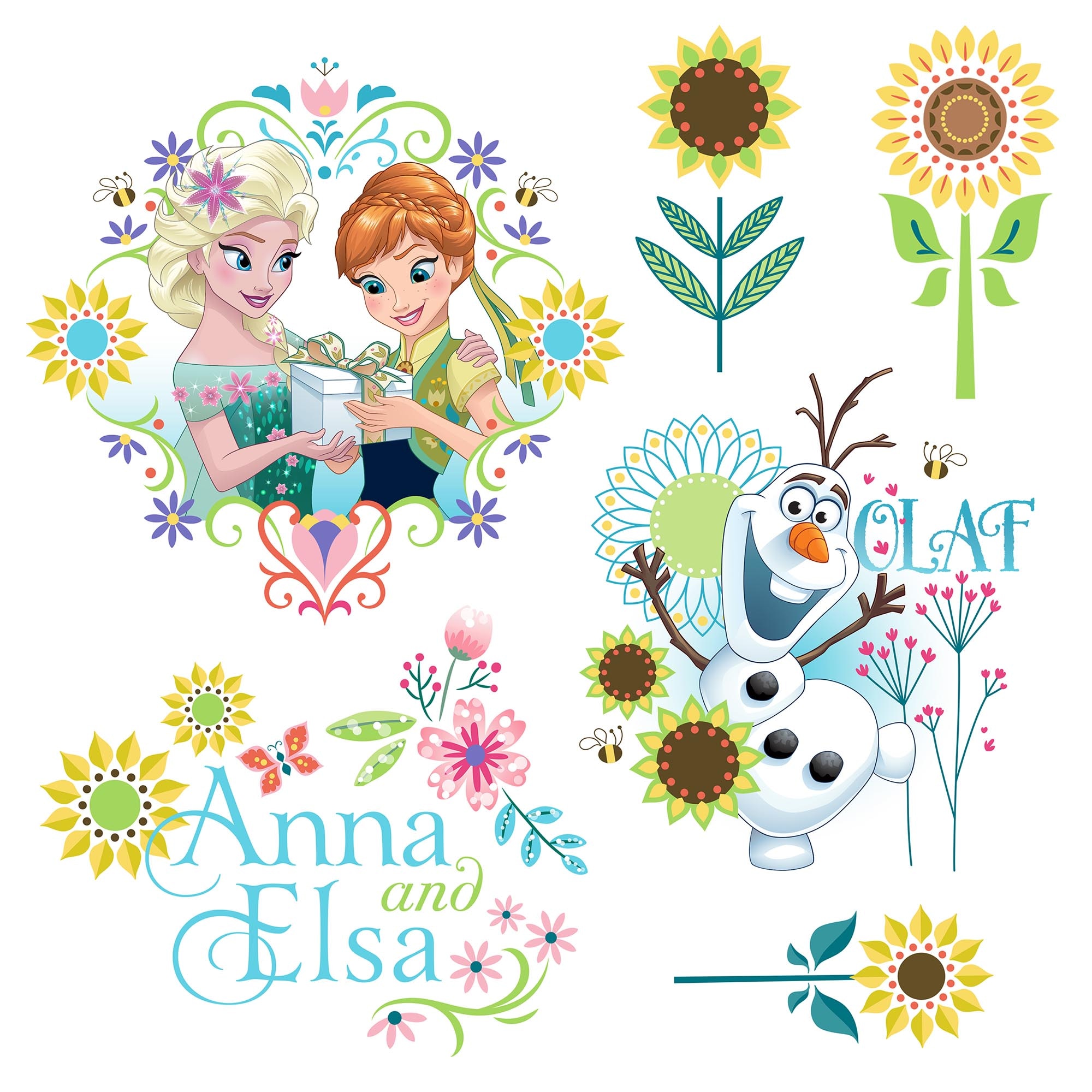 Fensterbild »Disney Fenstersticker - Frozen Flower - Größe 31 x 31 cm, 2 Bogen«,...