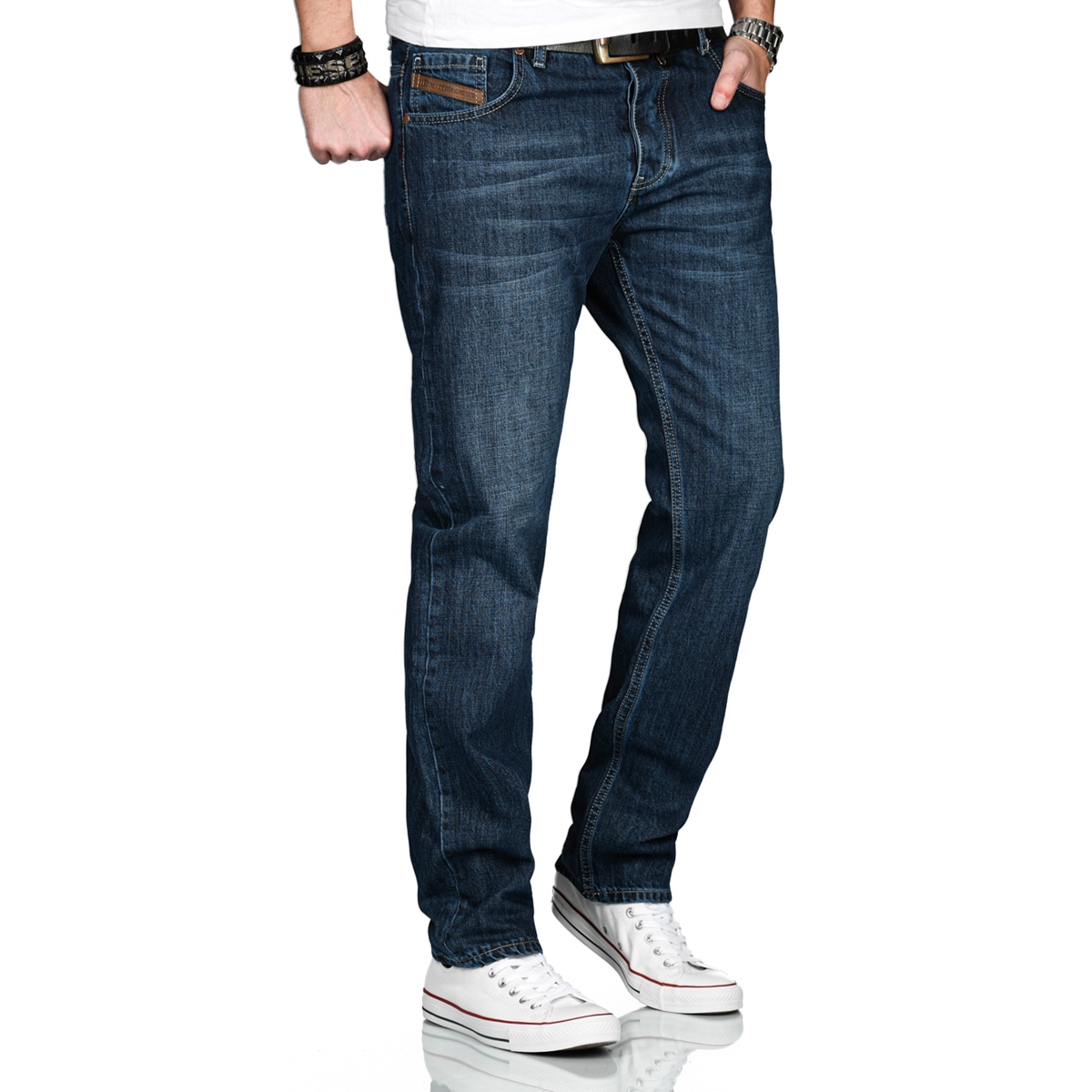 Alessandro Salvarini Comfort-fit-Jeans »A. Salvarini Marco Designer Herren Jeans Hose Basic Stretch Jeanshose Comfort Fit«