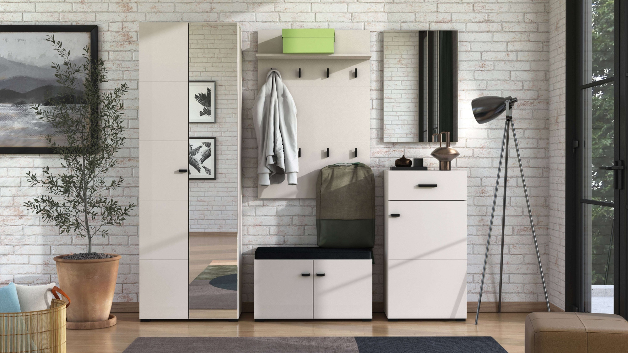 Home affaire Garderobenpaneel »Rathlin, Wandregal Wandpaneel, Wandgarderobe praktisch & stillvoll« mit 6 Kleiderhaken und Ablage für Accessoires, Breite 77 cm