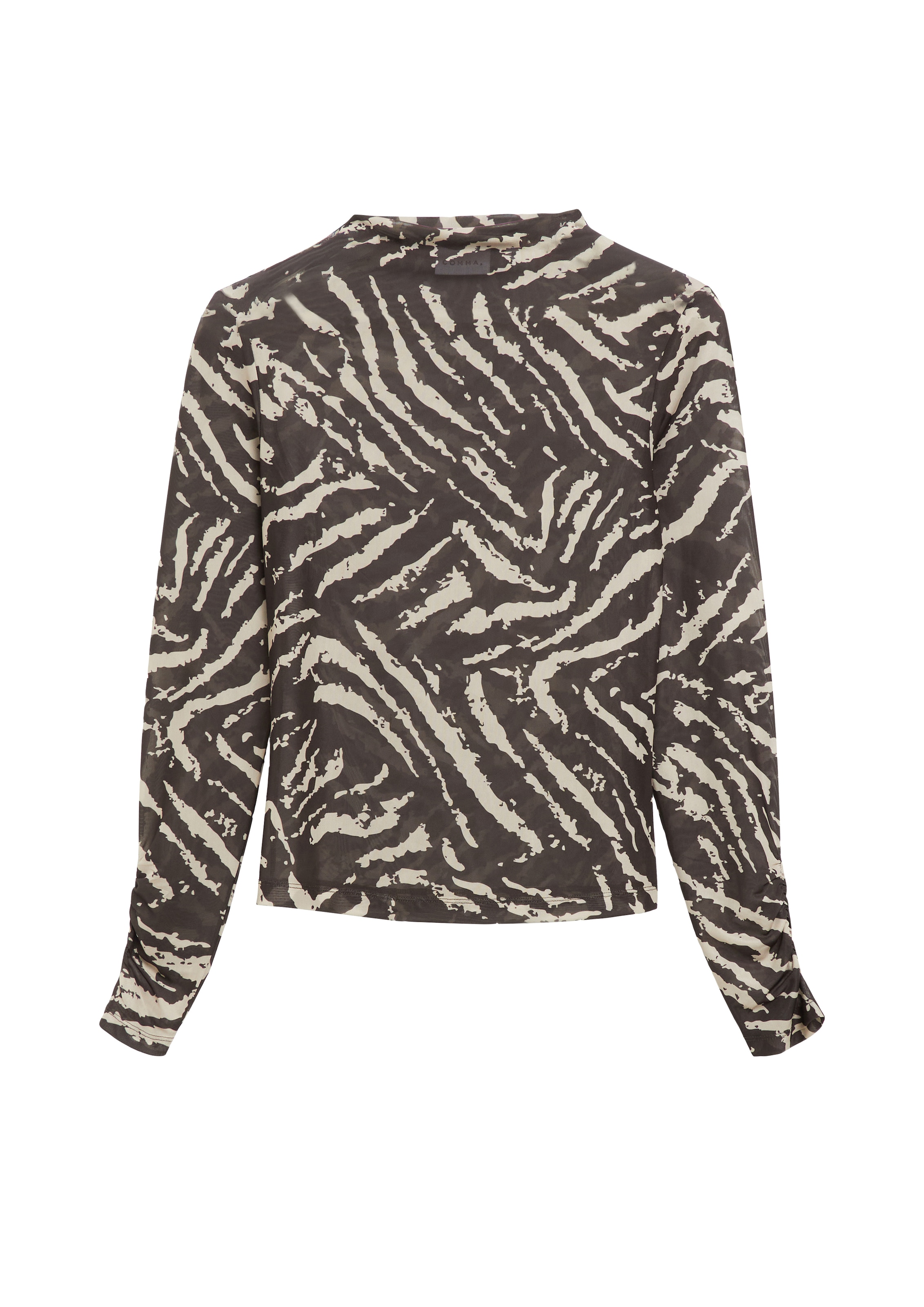 Comma Langarmshirt aus Mesh und mit grafischem Muster