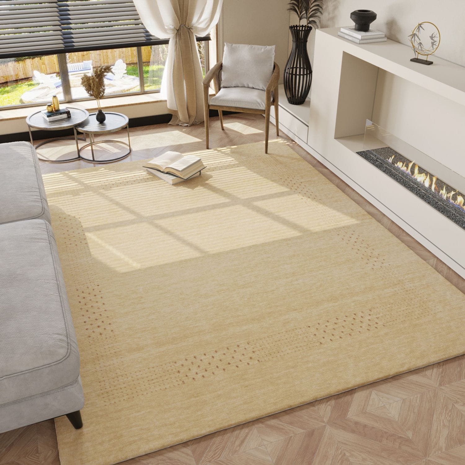 morgenland Wollteppich »Nova - Gabbeh Teppich - Loribaft Perser«, quadratisch, 1,5 mm Höhe, Flachgewebe