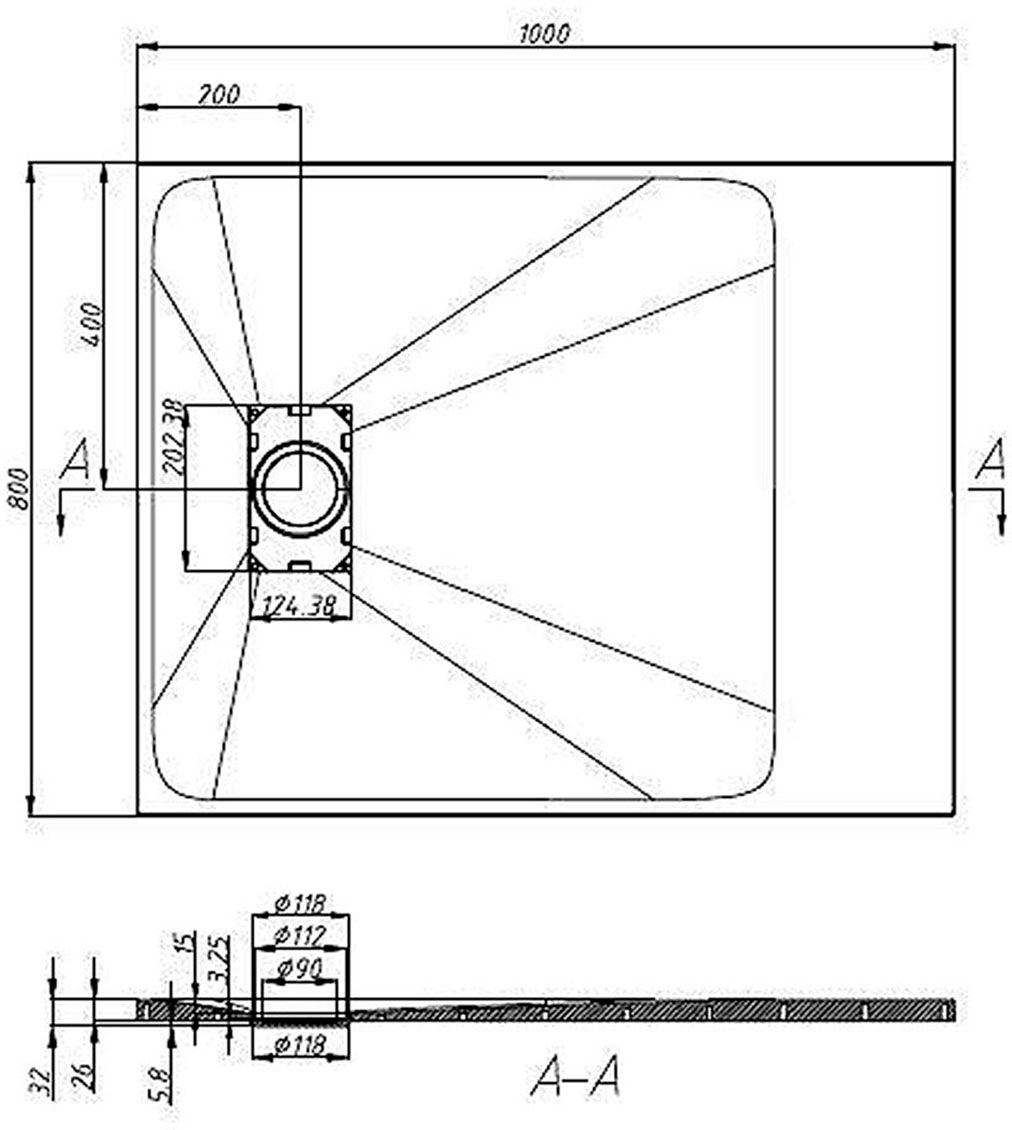 Sanotechnik Duschwanne »SMC Brausetasse«, LxB: 100x80cm; schneidbar