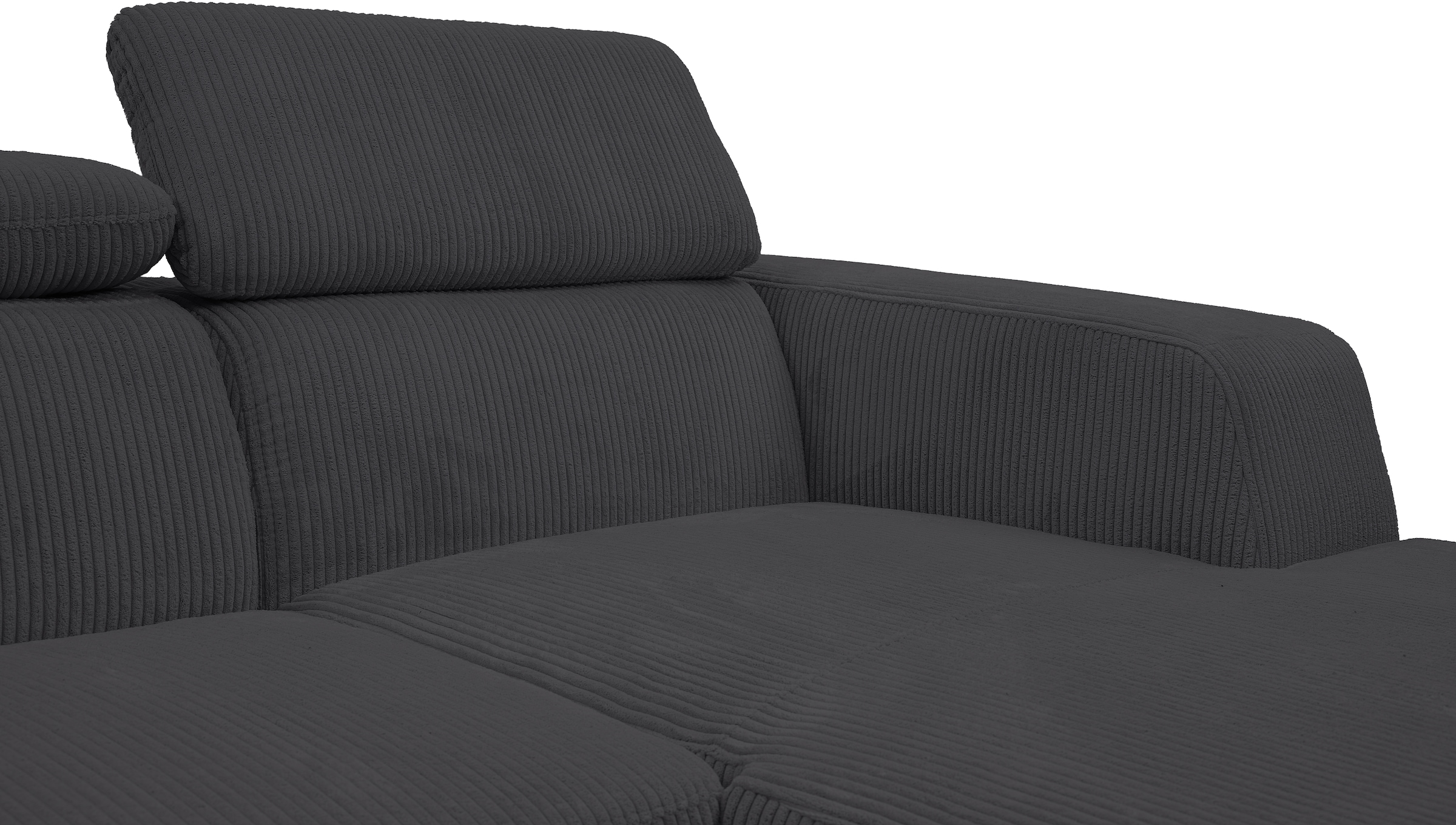 WERK2 Ecksofa »Cherry, modernes Sofa mit Komfortfunktionen, Breite 270cm, L-Form,«, bequem, mit verstellbaren Kopfteilen, Schlaffunktion und Bettkasten