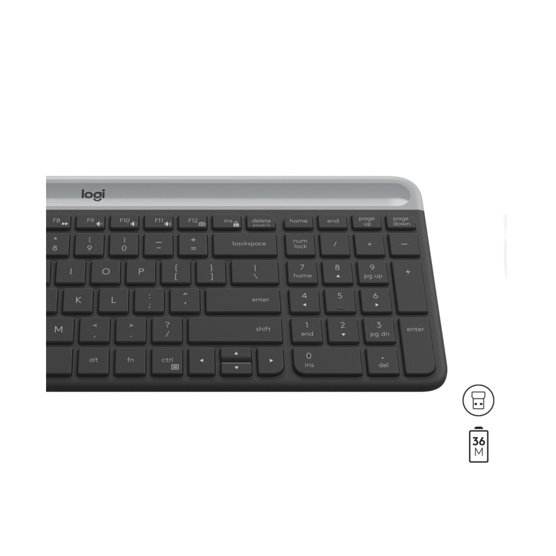 Logitech Tastatur »920-009204«, (Angenehmes Tippen-Antirutsch-Füße-Fn-Tasten-Lautstärkeregler-Multimedia-Tasten-Windows-Sperrtaste-Ziffernblock)