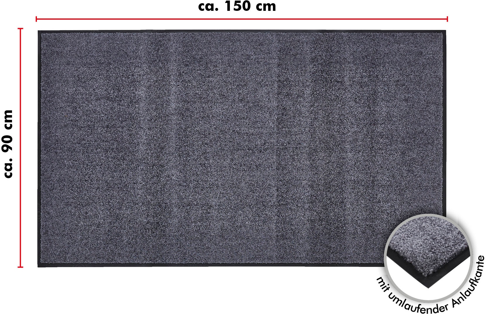 Andiamo Fußmatte »Super Wash & Clean, Made in Belgium«, rechteckig, 7 mm Höhe, Schmutzfangmatte, Uni Farben, rutschhemmend, waschbar