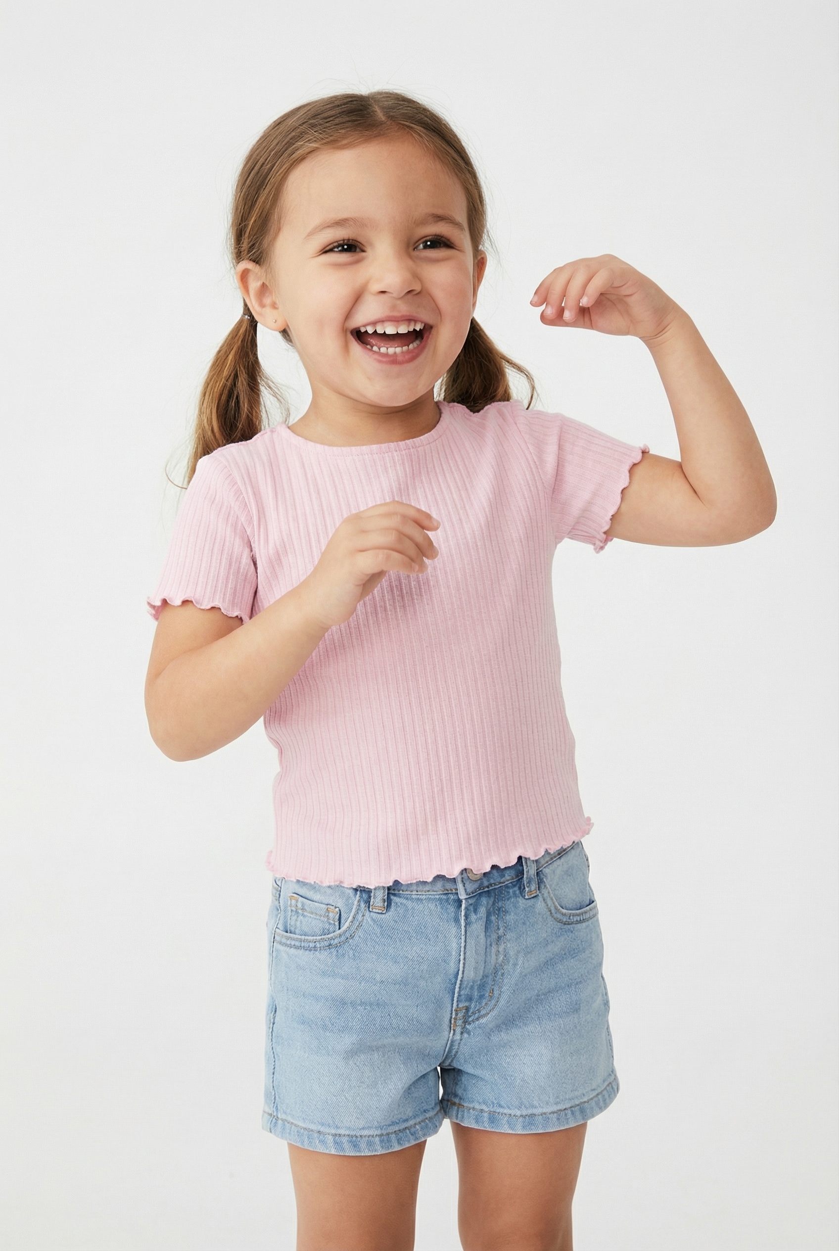 KIDS ONLY T-Shirt »KOGNELLA S/S O-NECK TOP NOOS JRS« mit süßer Wellenkante