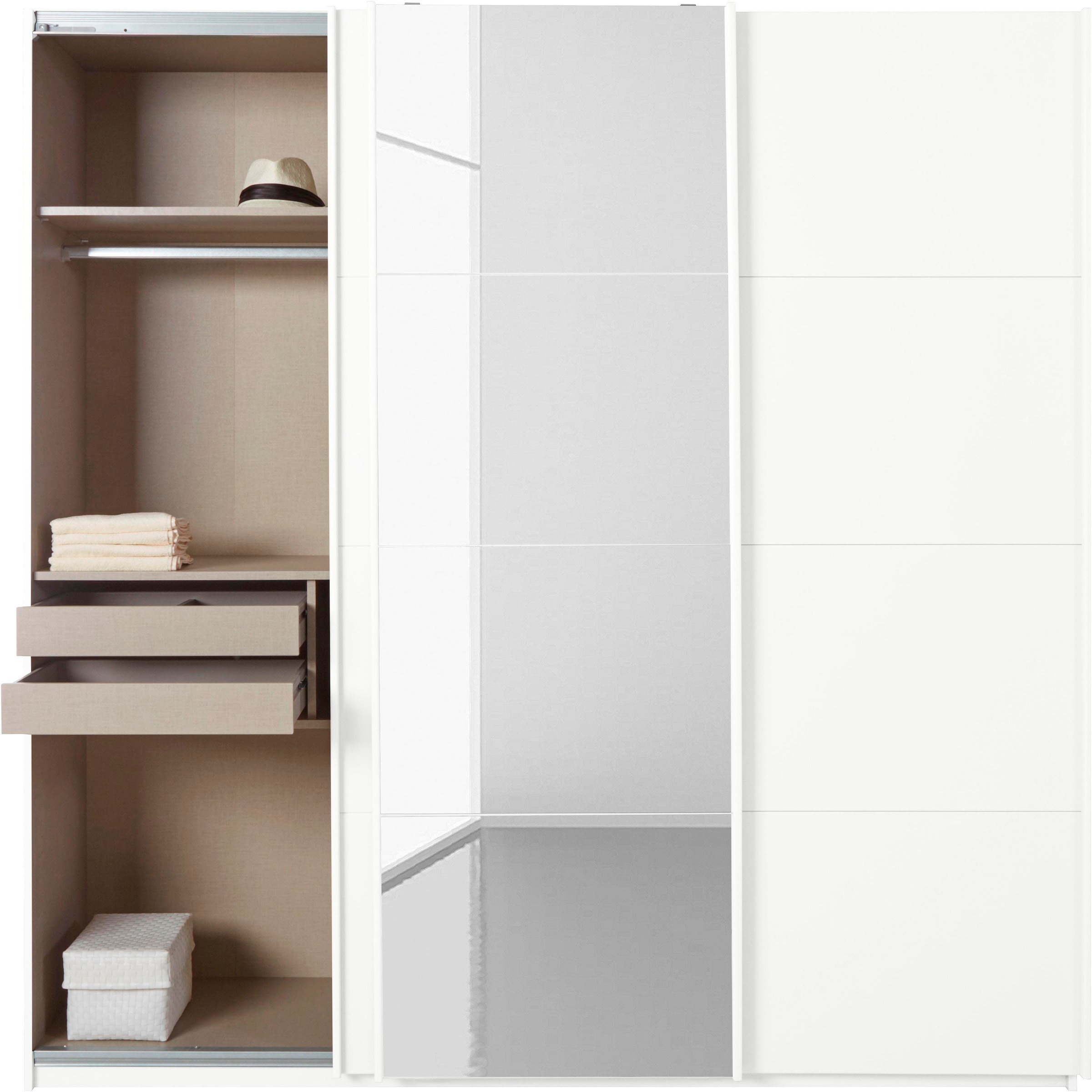 rauch Schwebetürenschrank »Kleiderschrank Schrank Garderobe Wäscheschrank BESTSELLER KEPAN«, inkl. Schubladen-Einsatz und extra Einlegeböden MADE IN GERMANY