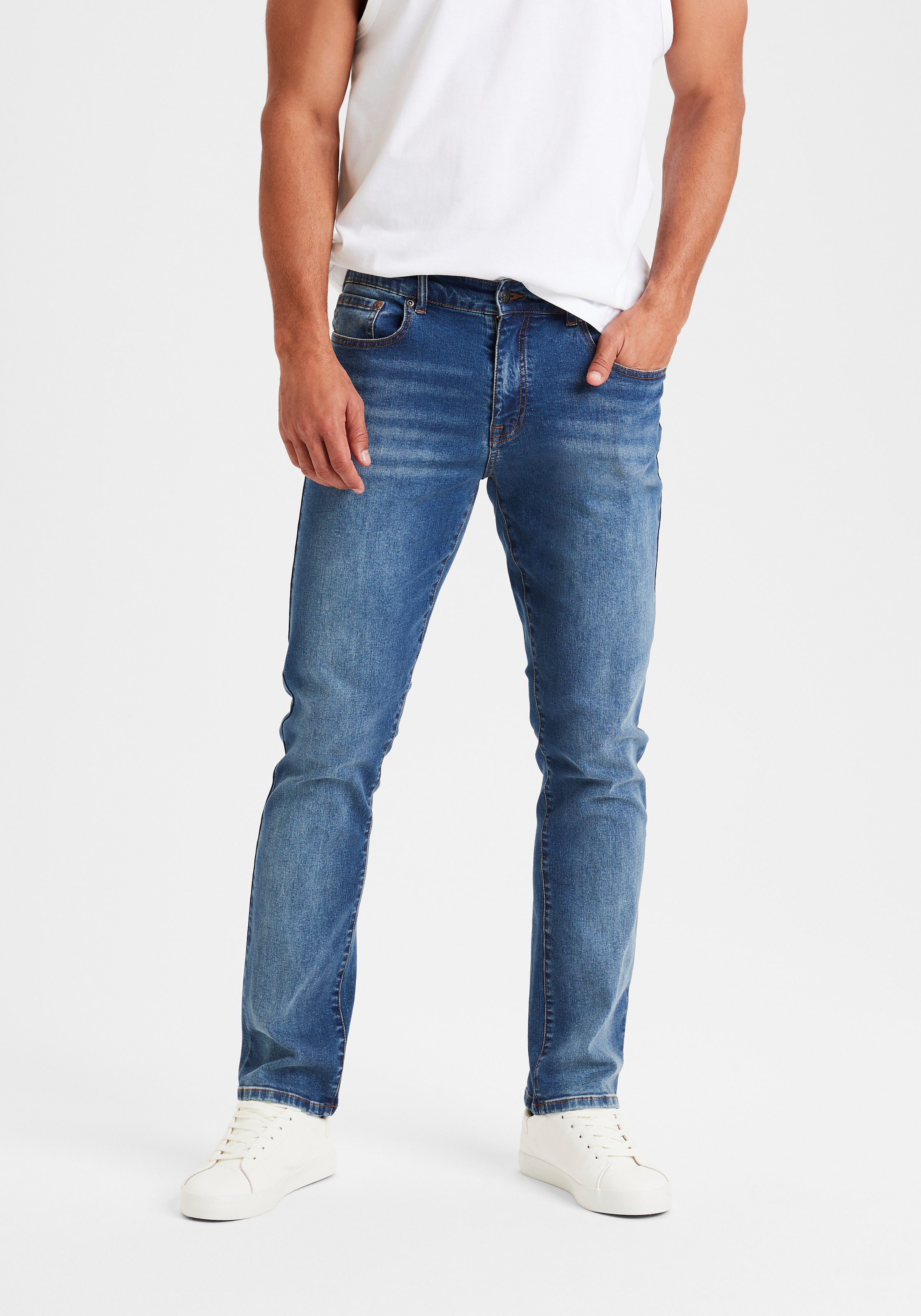 5-Pocket-Jeans »Straight-fit«, mit normaler Bundhöhe, aus elastischer Denim-Qualität