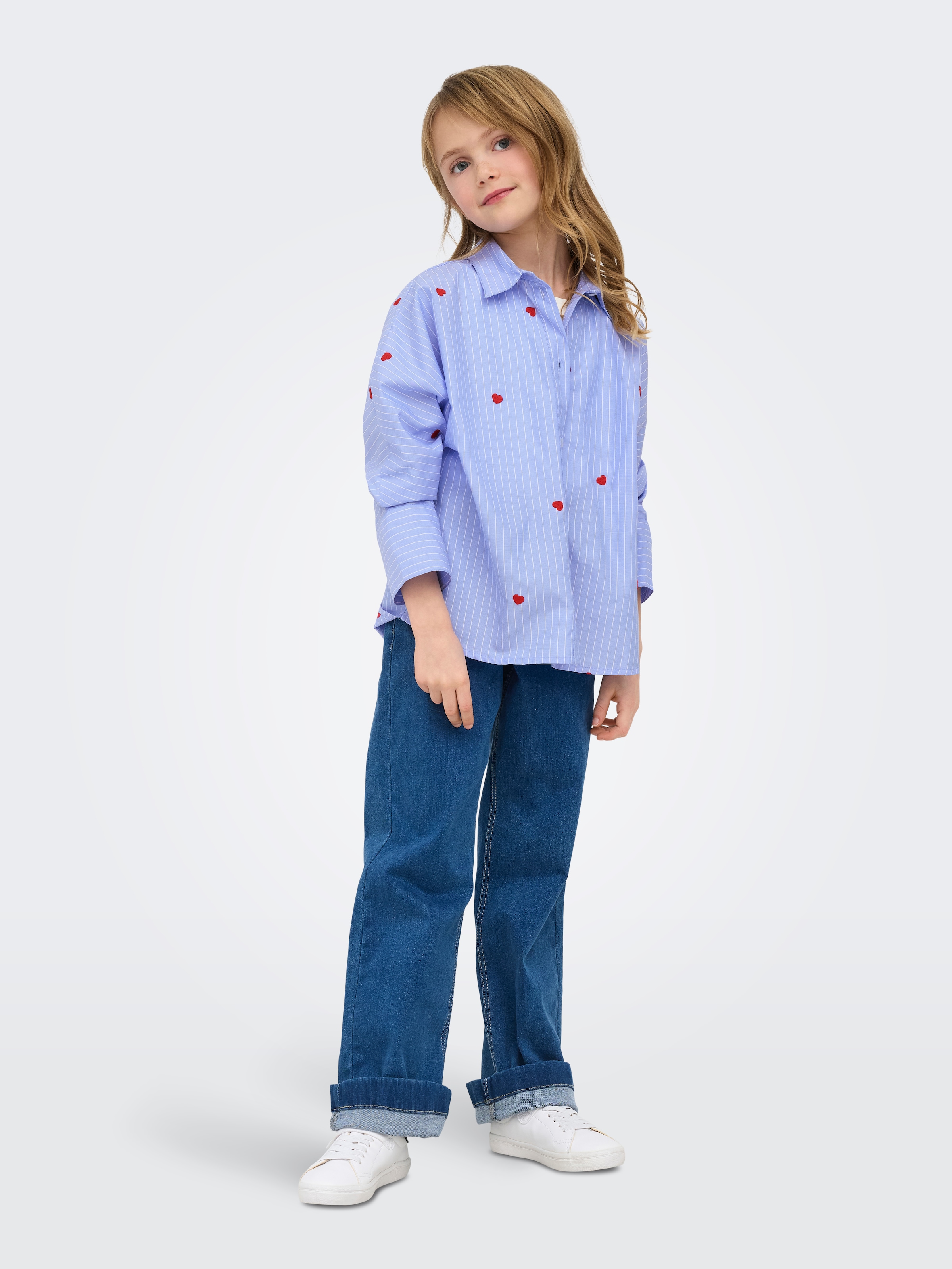 KIDS ONLY Hemdbluse »KOGNEW LINAGRACE LS ST.EMB SHRT WVN NOOS«