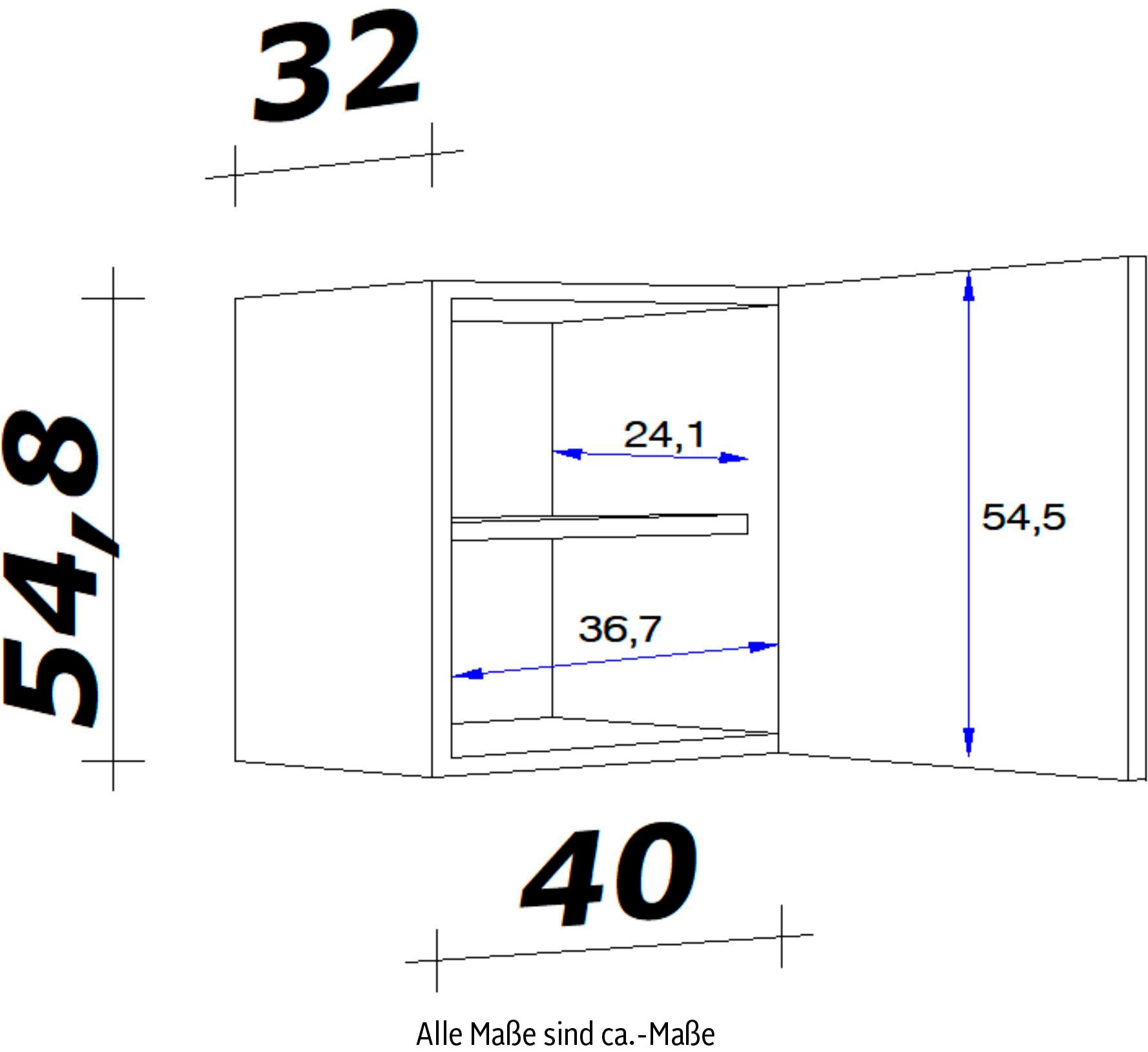 T) »Florenz«, Rechnung cm auf Hängeschrank x x H 32 54,8 Flex-Well (B kaufen x 40 x