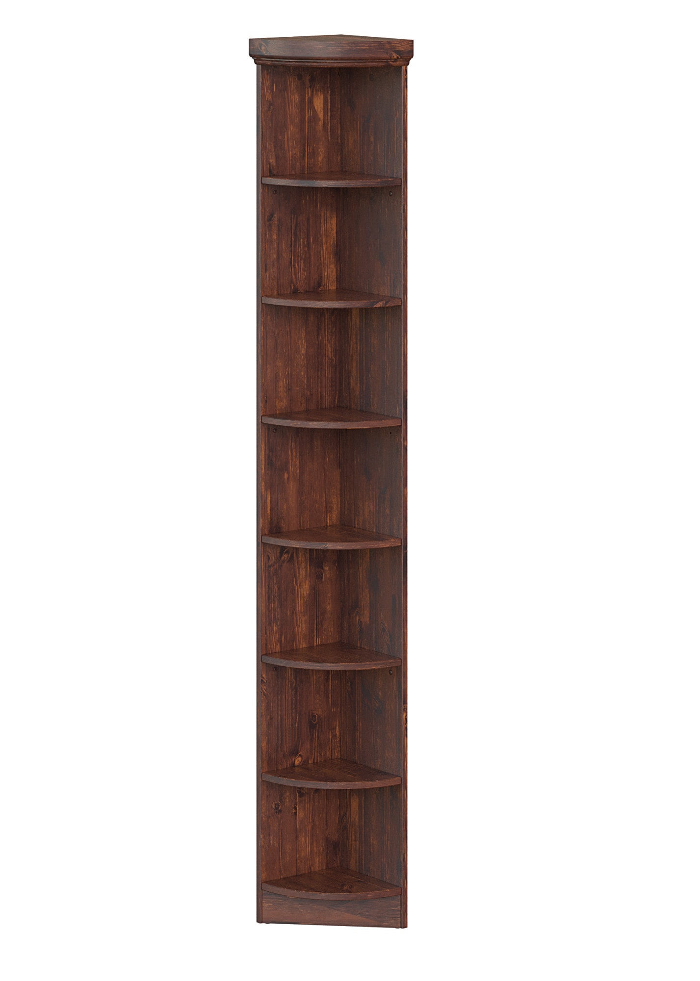 OTTO home Bibliothek »Soeren - 7-tlg. Set: mit 1 Regal B 80 cm., 1 Regal B 40 cm, 1 Eckregal« Set, 7 Stk. tlg. Inkl. 1 Vitrine,2 gerundeten Abschlussregalen und 1 Holzleiter,H220 cm
