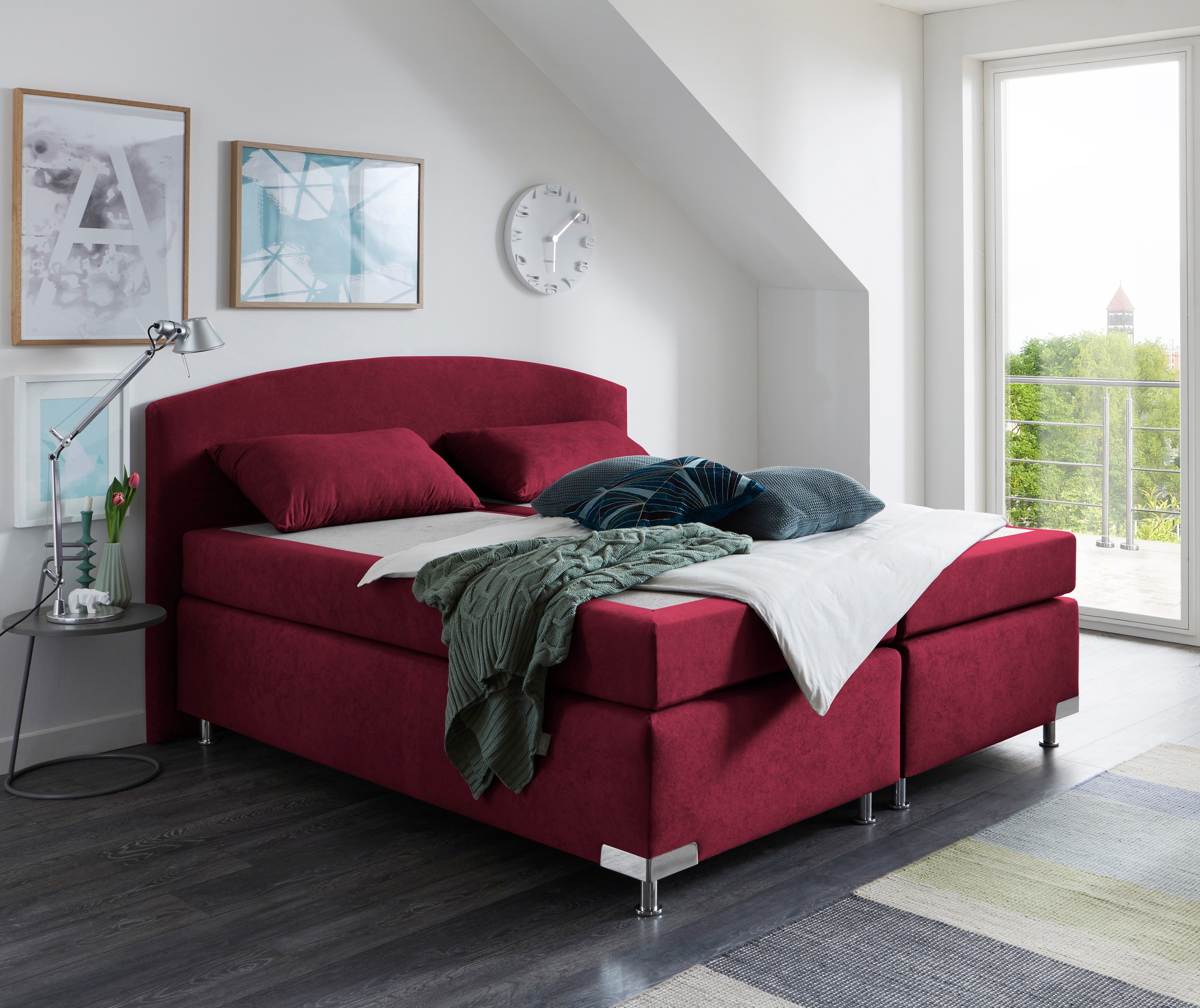 Westfalia Schlafkomfort Boxspringbett »Amsterdam in den Breiten 160x200, 180x200cm & 200x200cm« Optional mit Topper, 