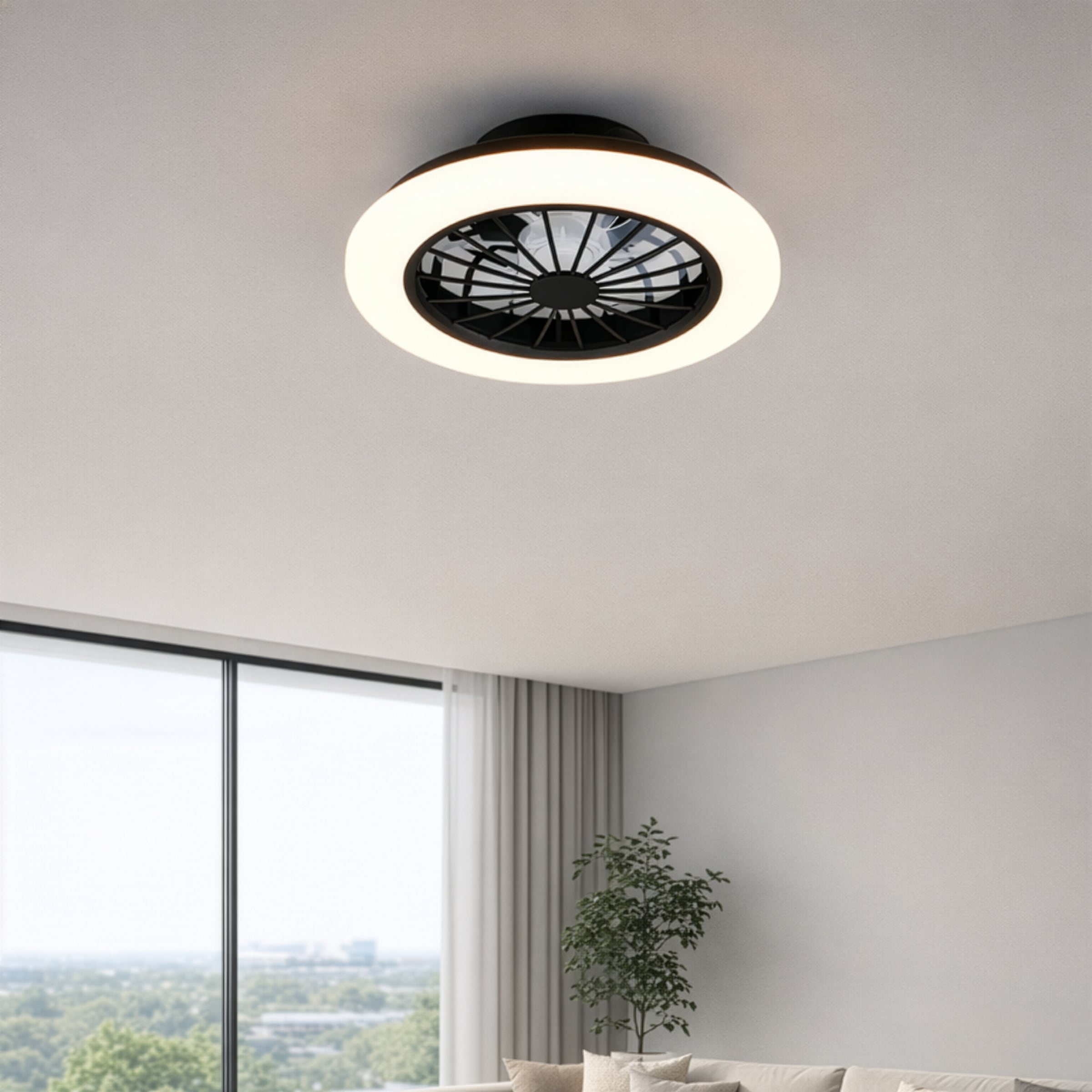 Hanseatic LED Deckenleuchte »DLVO69222RS, Deckenventilator mit Licht Ø 38cm, inkl Fernbedienung« LED-Board 1 Stk. Farbwechsler | warmweiß - kaltweiß Ventilator mit 5 Stufen, Vor- & Rücklauf, LED mit CCT Timer Nachtlicht