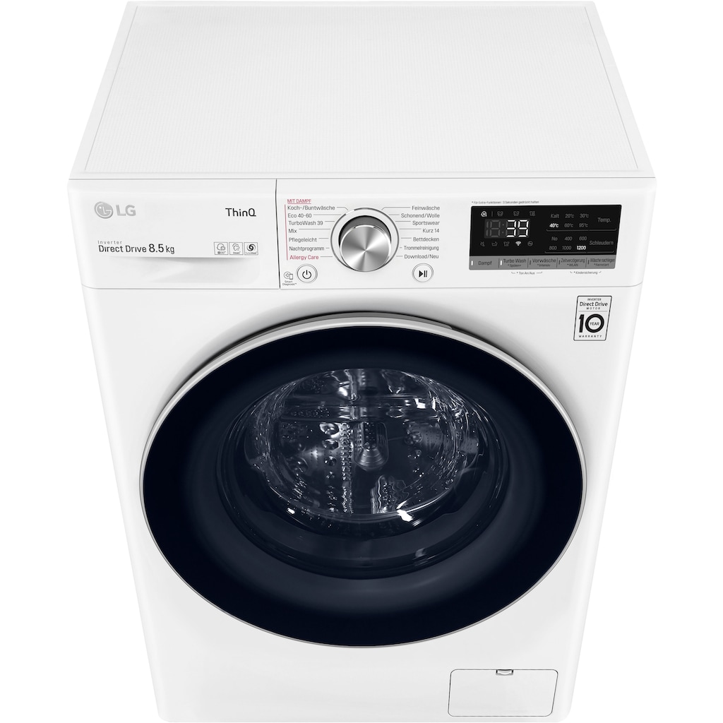 LG Waschmaschine »F2V7SLIM8E«, F2V7SLIM8E, 8,5 kg, 1200 U/min, TurboWash® - Waschen in nur 39 Minuten