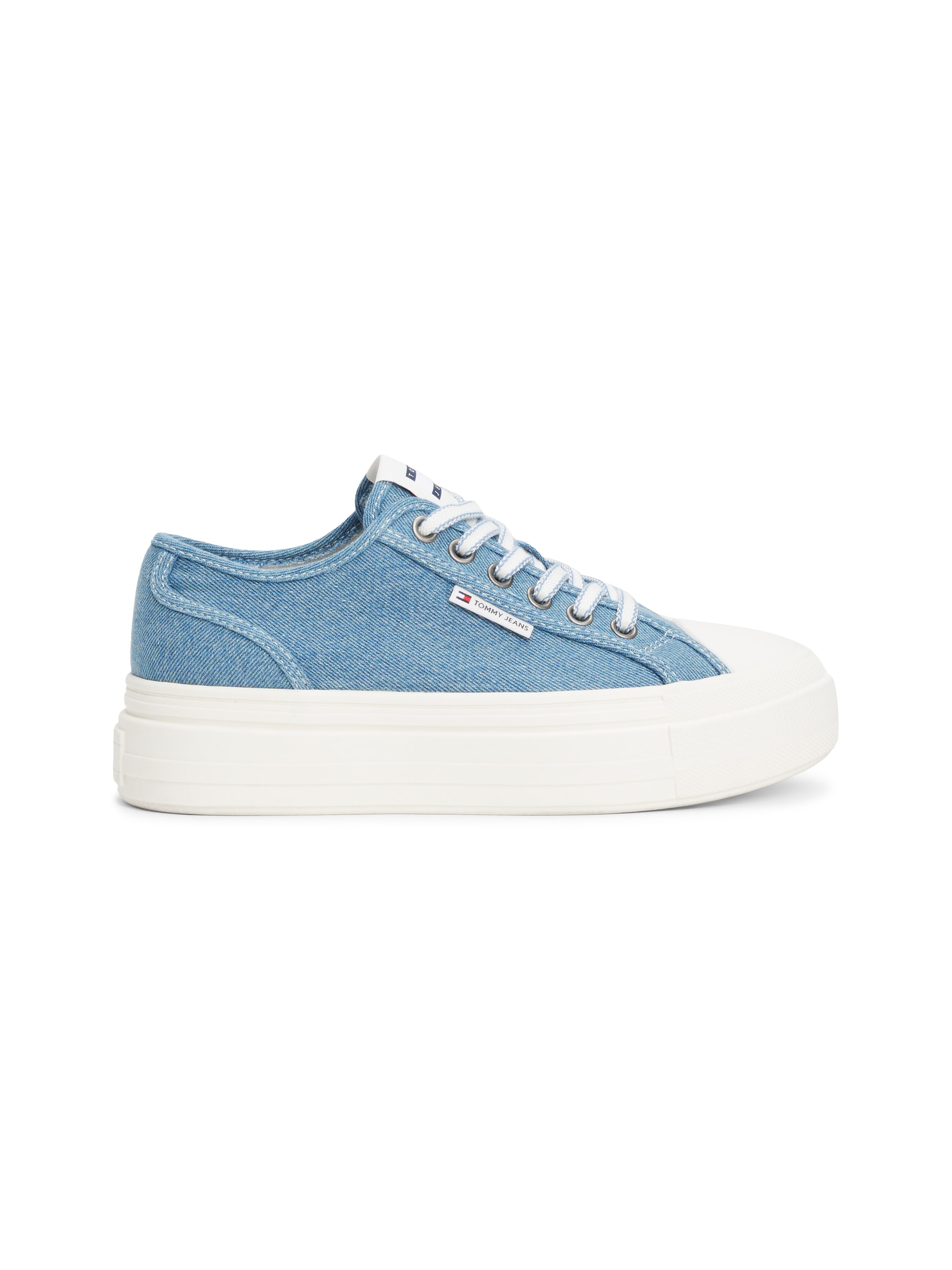Tommy Jeans Plateausneaker »TJW FOXING FLATFORM LC«, Freizeitschuh, Halbschuh, Schnürschuh im Jeans-Look