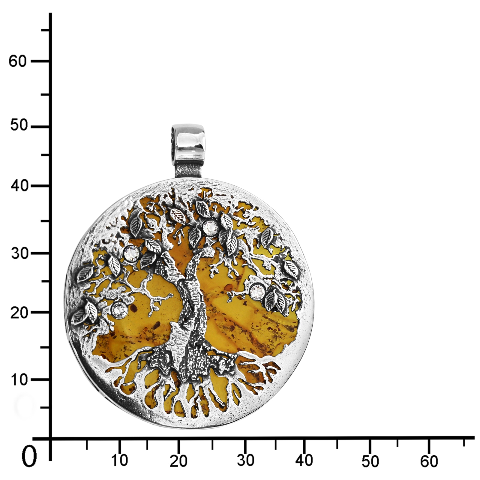 OSTSEE-SCHMUCK Kettenanhänger »- Lebensbaum 40 mm - Silber 925/000 - Bernstein« ()