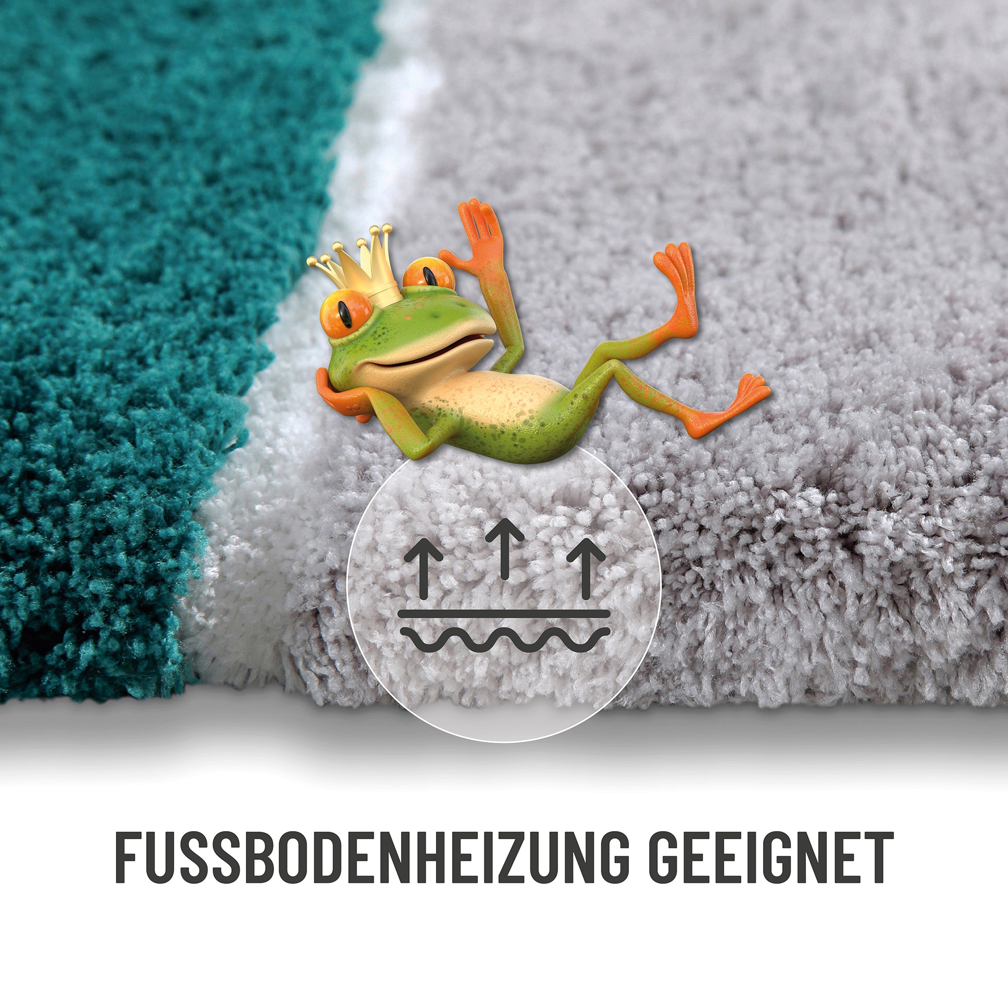 Homie Living Badematte »Rio Marina« Höhe 30 mm rutschhemmend beschichtet fußbodenheizungsgeeignet | schnell trocknend flauschiger Badteppich, modern gestreift, waschbar, Badezimmerteppich