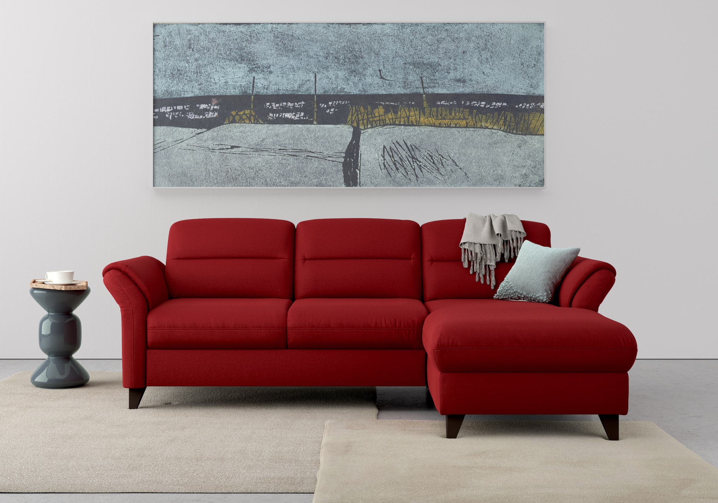 sit&more Ecksofa »Mellum L-Form« Federkern, optional Schlaffunktion, Bettkasten & Armteilfunktion