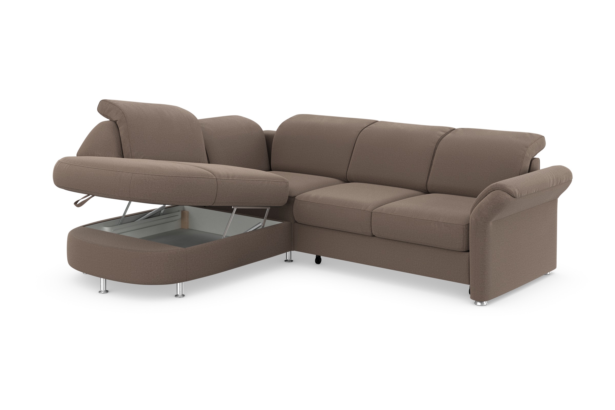 sit&more Ecksofa »Apulia L-Form«, wahlweise Bettfunktion, Bettkasten und Kopf- und Armteilverstellung
