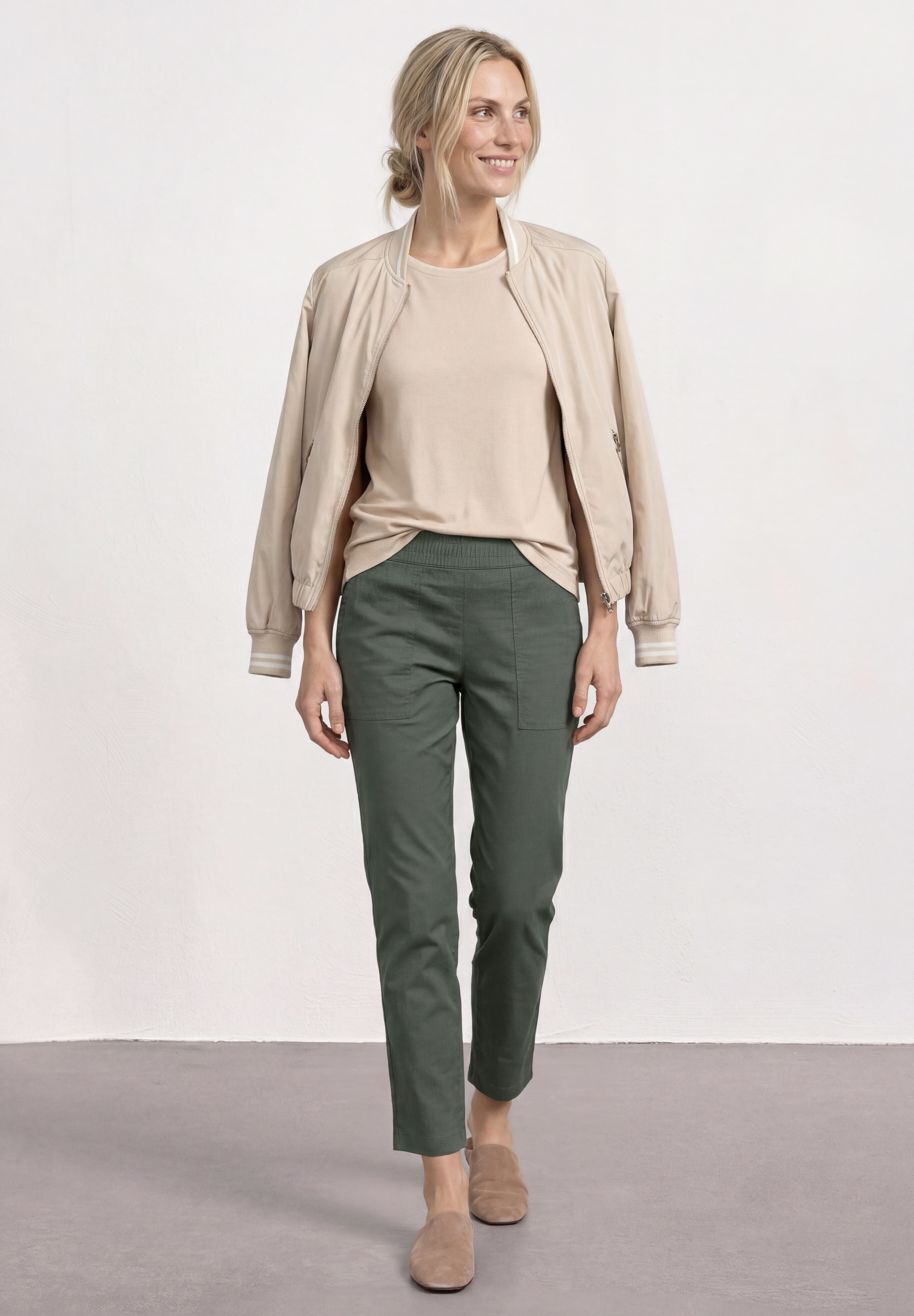 STREET ONE Chinohose  Slim Leg Chino mit Elastikbund