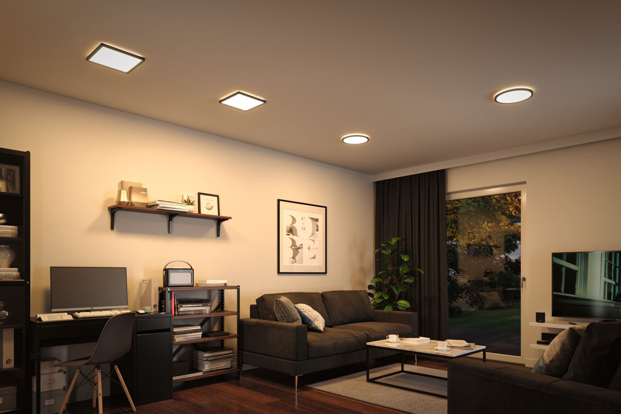 Paulmann LED Panel »Atria Shine IP44 eckig 293x293mm 16W 1600lm 3000K«, 1 flammig, Backlight