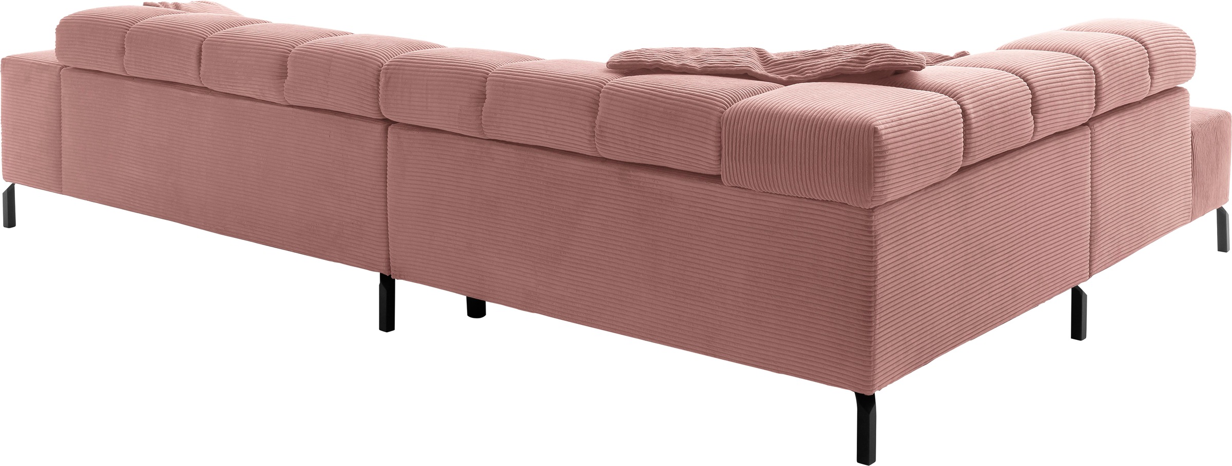 Home affaire Ecksofa »Ancona New, wahlweise motorische Sitztiefenverstellung, auch in Cord« feine Steppung, mit Kopfteilverstellung, 3 Zierkissen,  L-Form