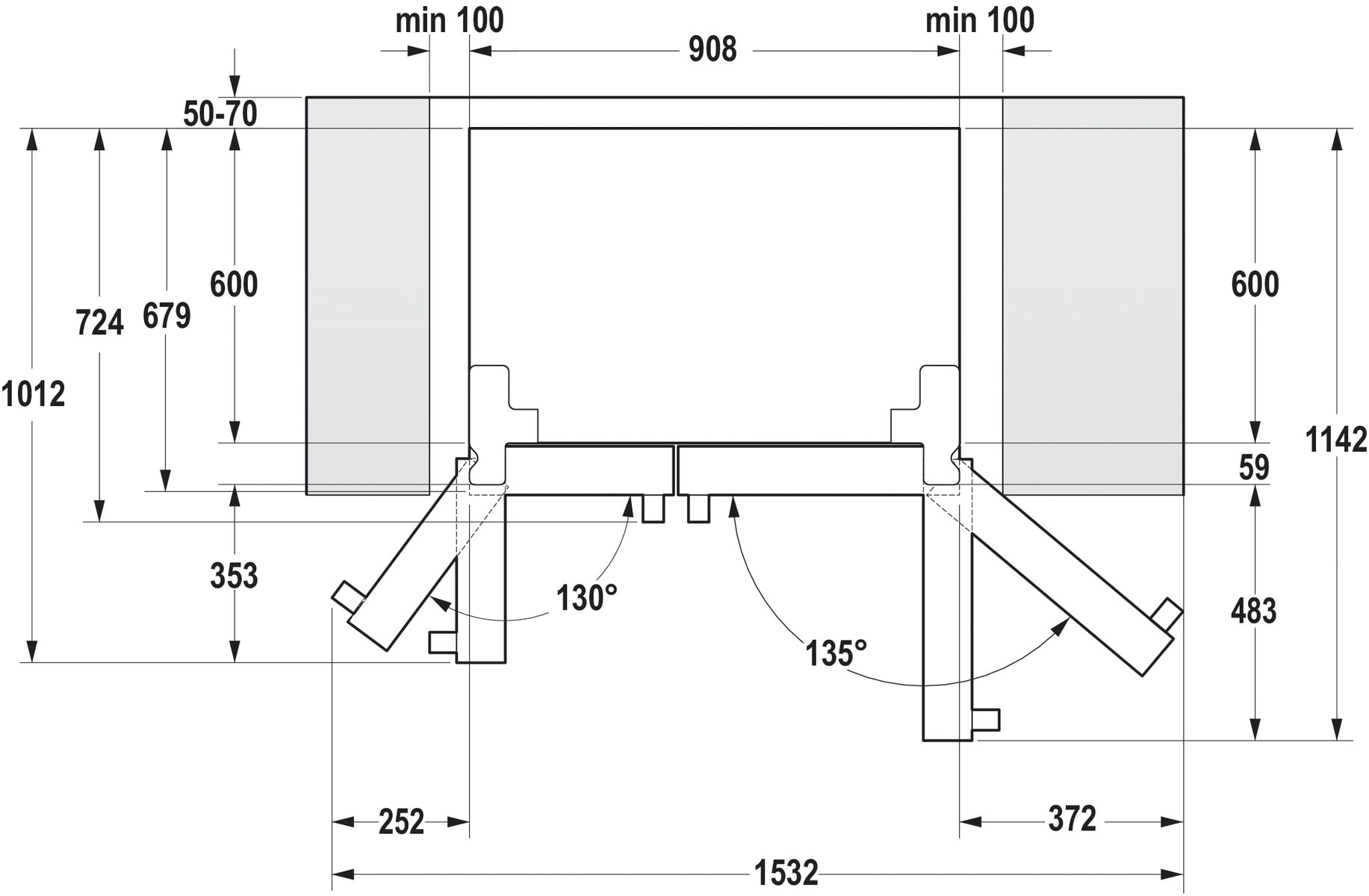 GORENJE Side-by-Side, NRS9EVXB1, 179 cm hoch, 91 cm breit