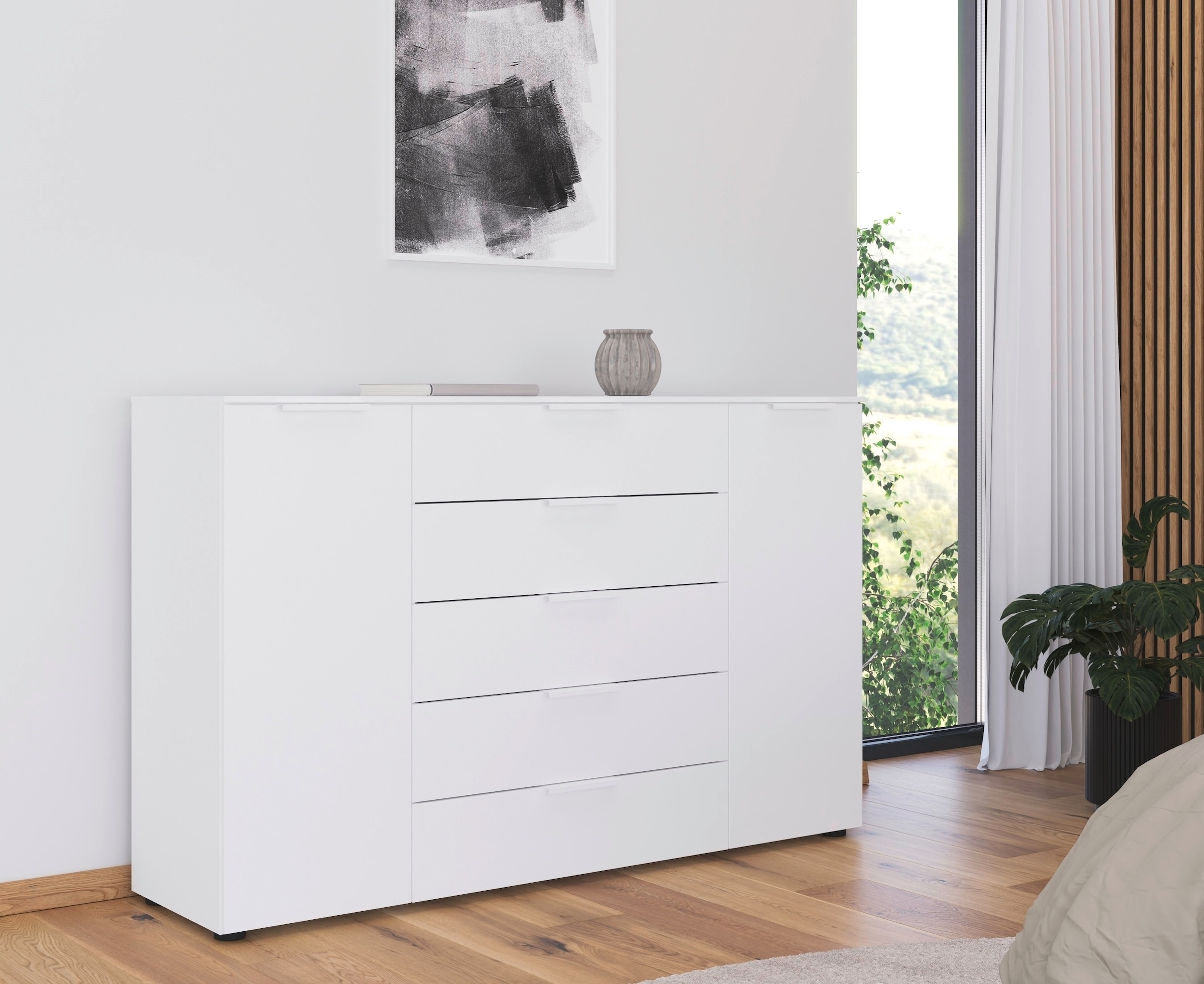 rauch Kommode »Flipp Schubladenkommode Wäscheschrank Schrank Bestseller«, 2-türig mit 5 Schubladen und Soft-Close-Funktion in zwei Breiten
