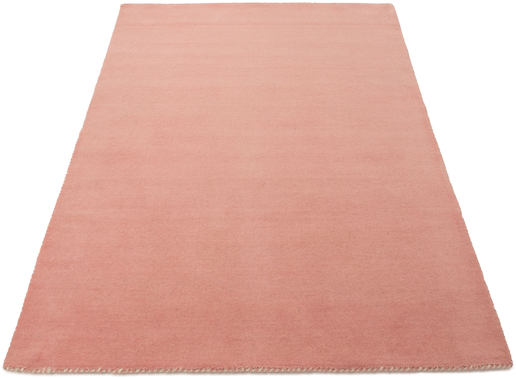 carpetfine Wollteppich »Gabbeh Lola Uni«, rechteckig, 14 mm Höhe, mit natürlichem Pflanzenmaterial von Hand gewebt, auch in Rund