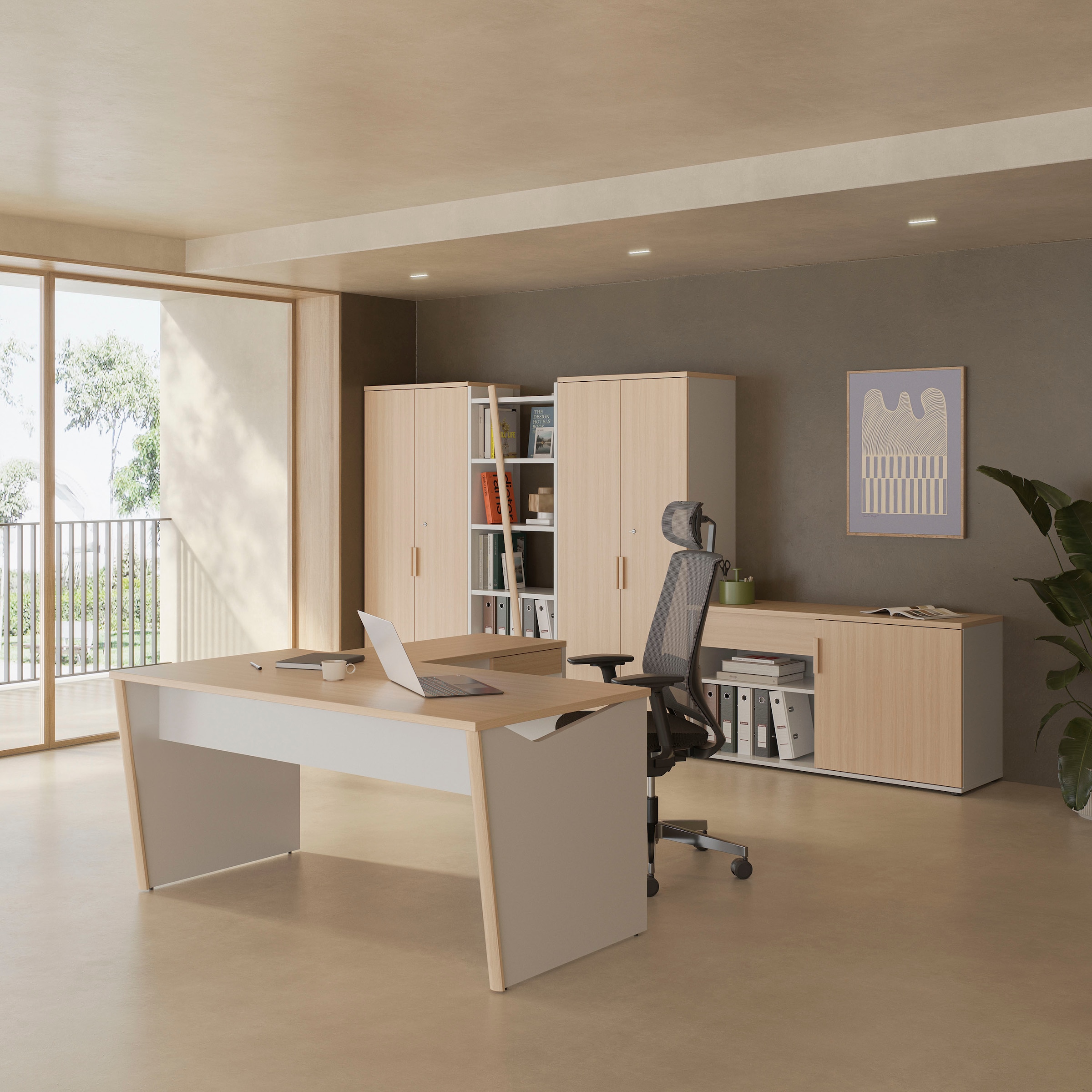 Gami Lowboard »ITALIC« Elegante Credenza, freistehend oder als Schreibtischrücklauf nutzbar