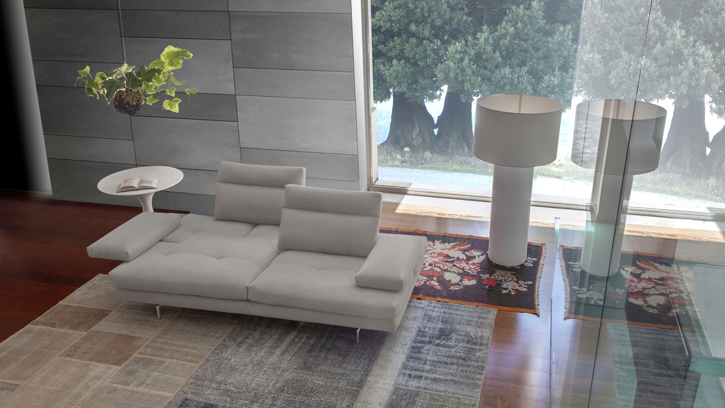 CALIA ITALIA 3,5-Sitzer »Toby Wing, italienisches Designsofa mit erstklassigem Sitzkomfort«, inklusive Sitztiefenverstellung, Füße in Chrom glänzend
